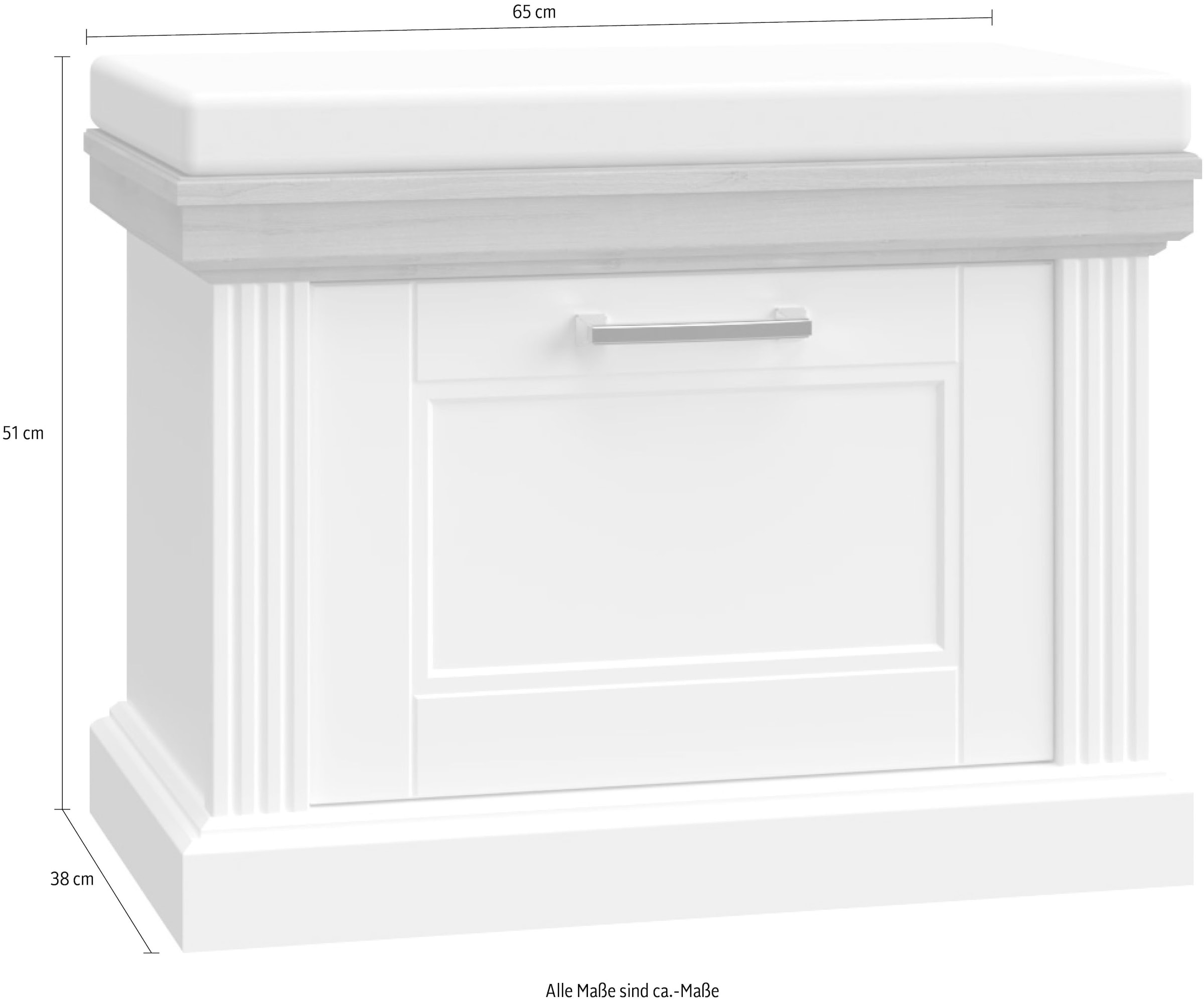 Home affaire Schuhschrank »Tara« (H/B/T): 51/65/38cm,  Hochwertig UV lackiertes MDF