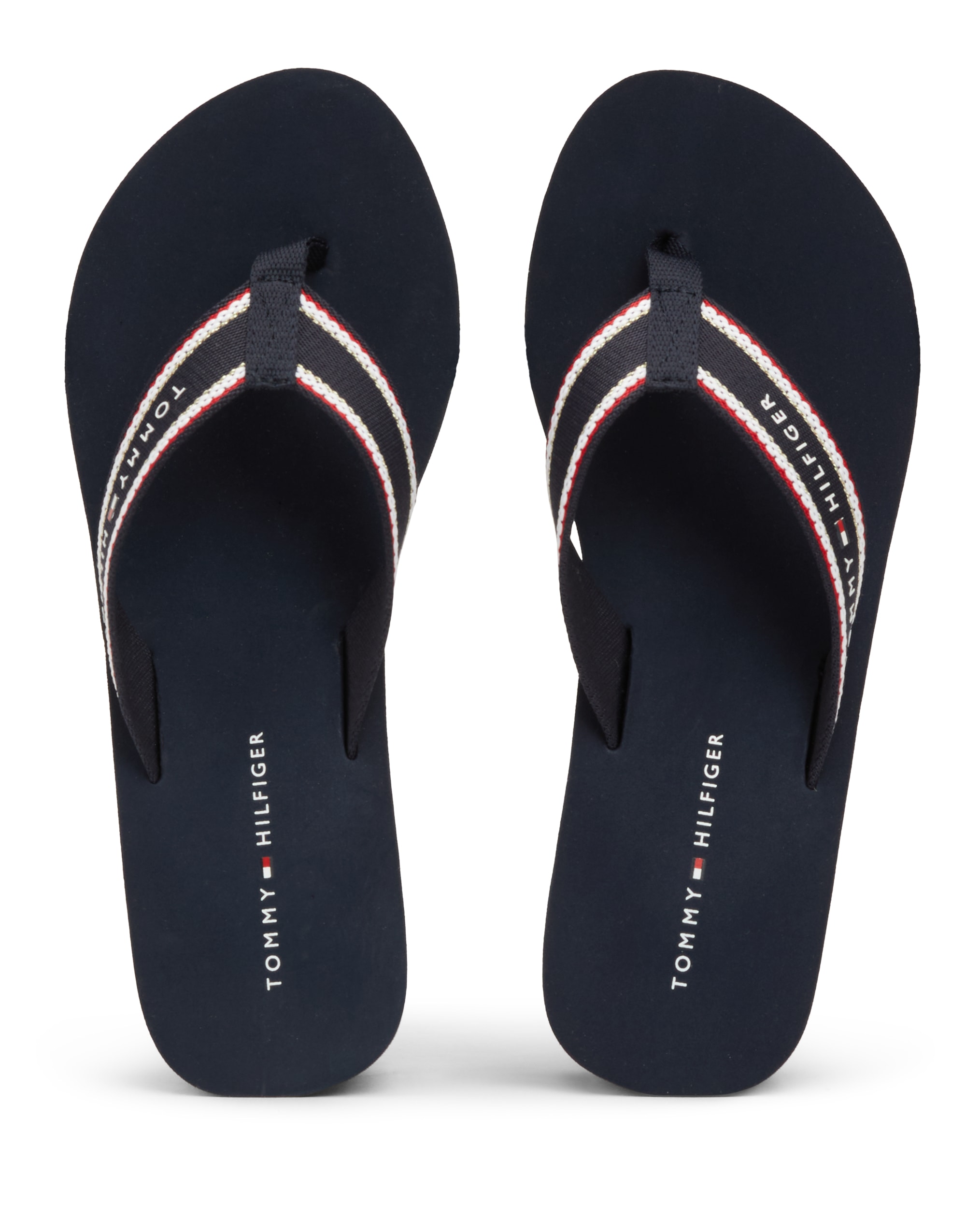 Tommy Hilfiger Dianette »HILFIGER HI WEDGE BEACH SANDAL«, Keilabsatz, Zehentrenner, Sommerschuh mit auffälligem Logoschriftzug