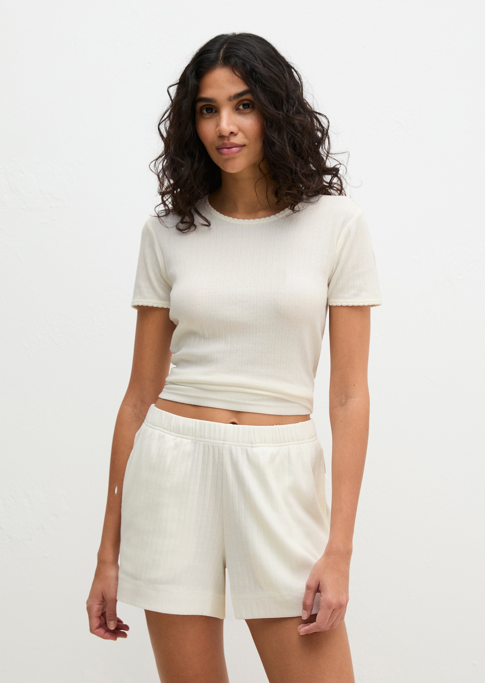 Marc O'Polo Kurzarmshirt »Mix N Match Airy Cotton Rib« mit Rundhalsausschnitt