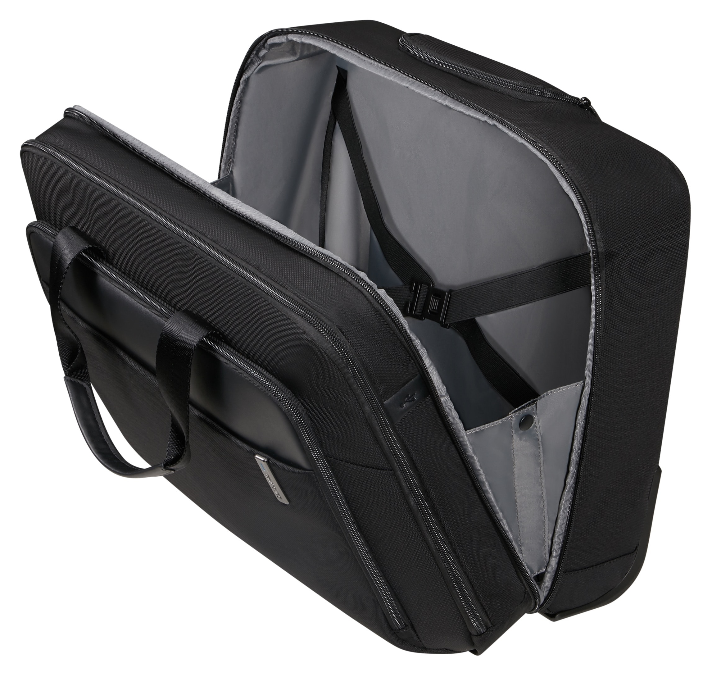 Samsonite Aktentasche »EVOSIGHT 17,3'' mit Rollen«, Businesstasche mit Rollen und Teleskopstange Trolleyaufstecksystem