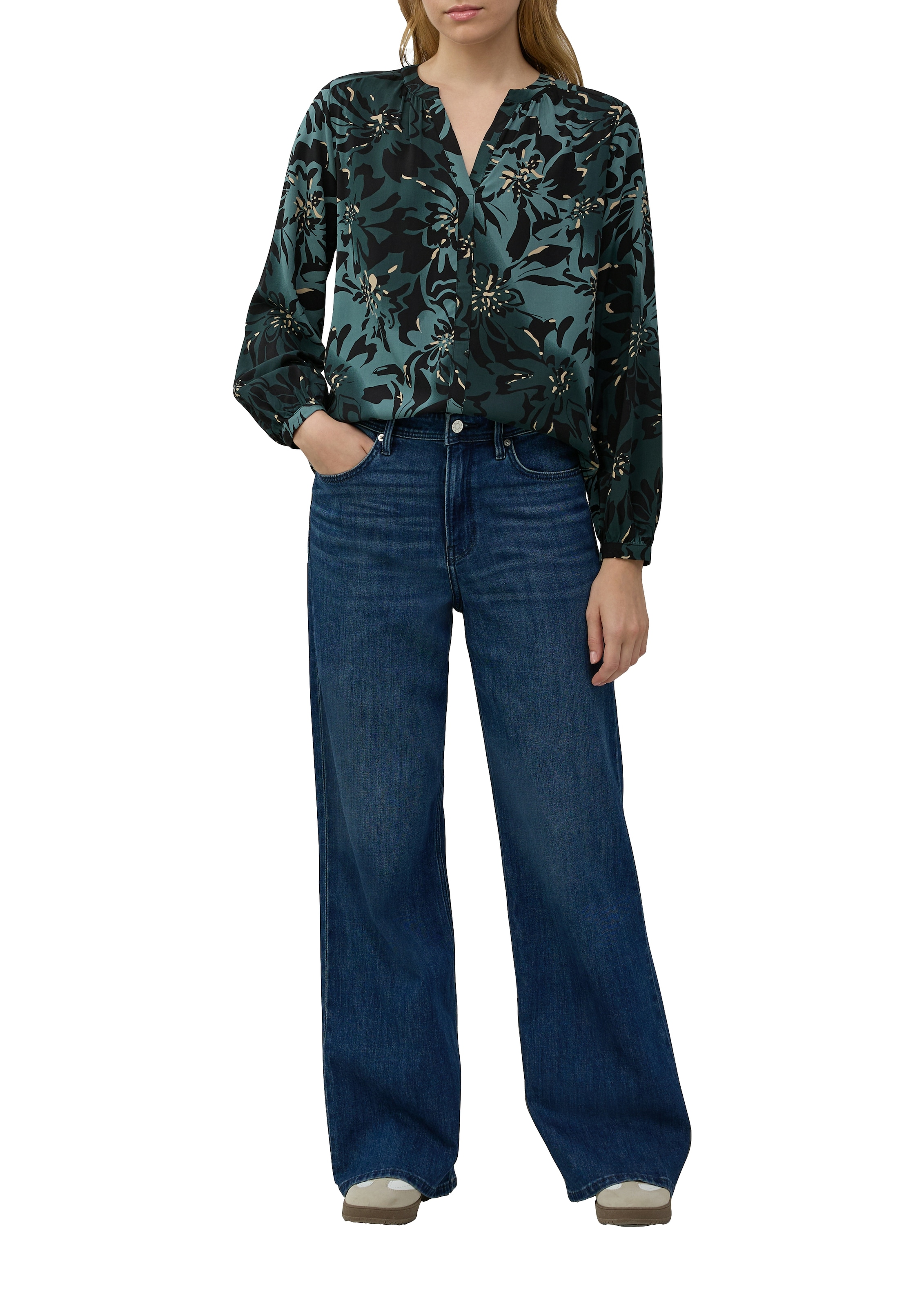 s.Oliver Klassische Bluse, mit All-Over Print