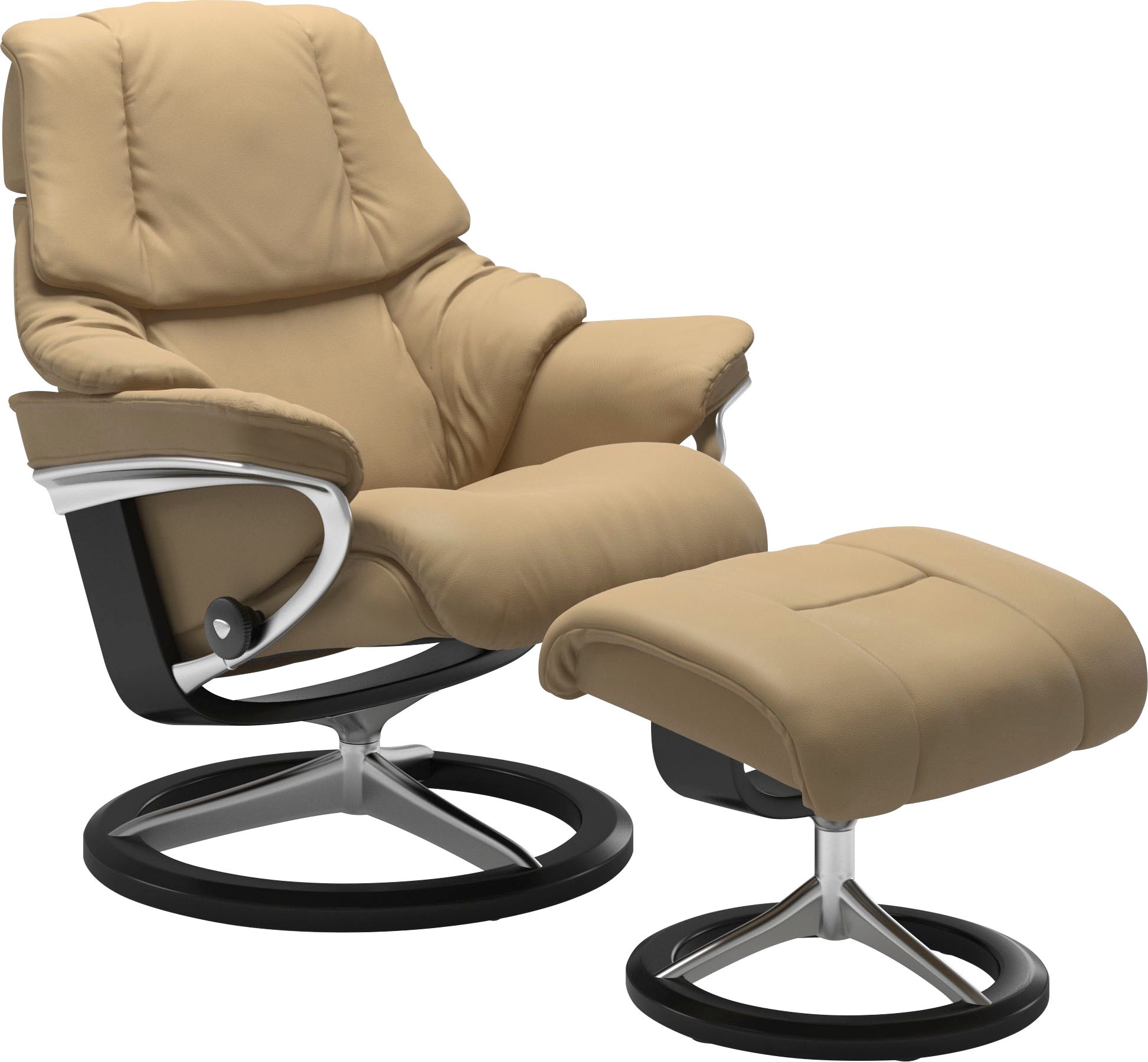 Stressless® Relaxsessel »Reno«, mit Hocker, mit Signature Base, Größe S, M & L, Gestell Schwarz