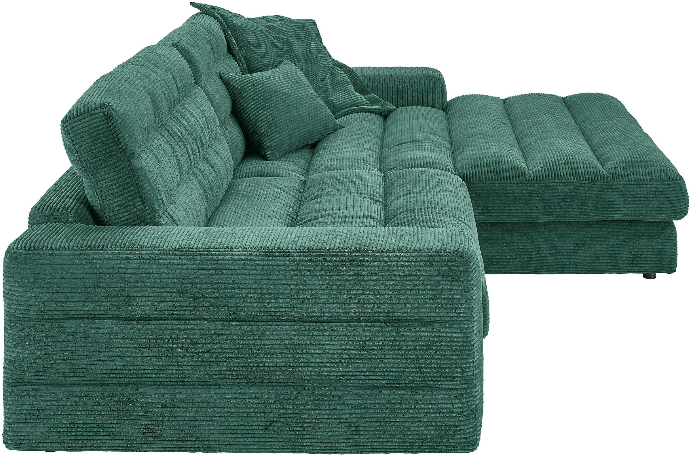 3C Candy Ecksofa »Stripes Mega-Sofa, bequem und komfortabel, L-Form« Lose Rückenkissen, mit feiner Quersteppung, Cord-Bezug