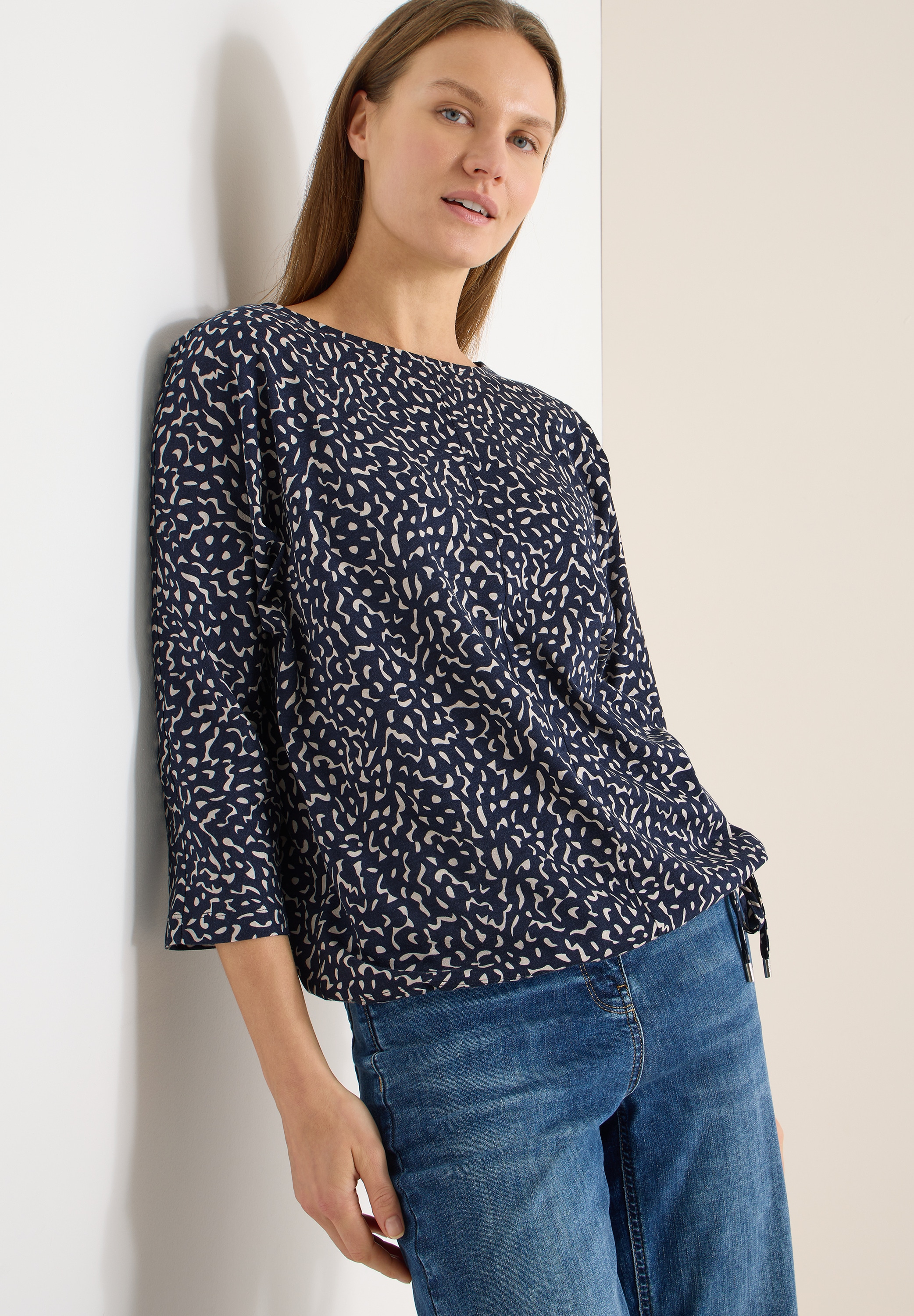 Cecil 3/4-Arm-Shirt mit Minimal Print