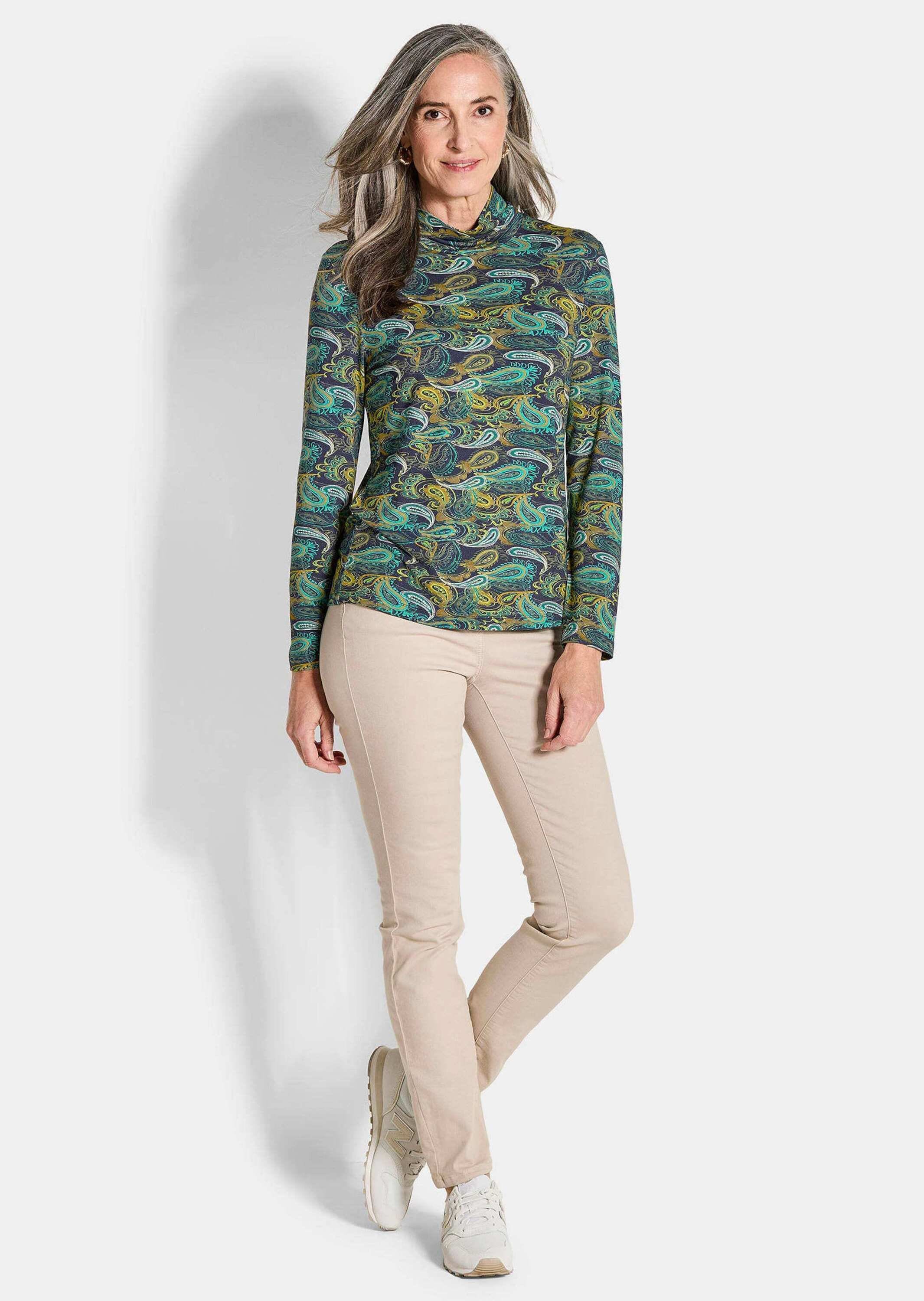 GOLDNER Langarmshirt »Jersey-Shirt mit Paisley-Muster«