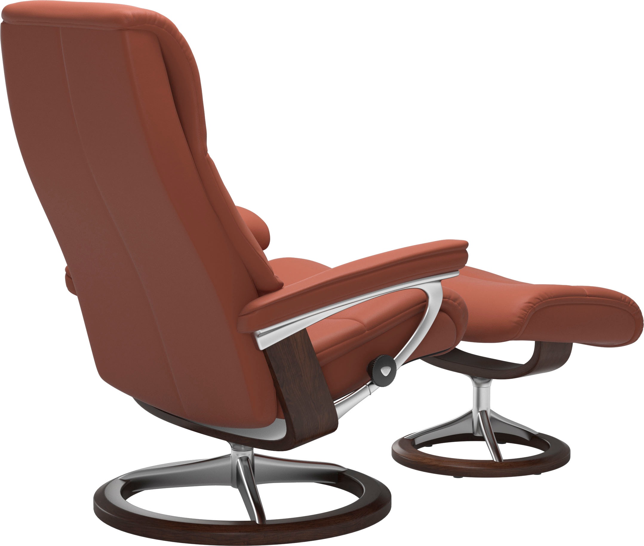 Stressless® Relaxsessel »View«, (Set, Relaxsessel mit Hocker), mit Signature Base, Größe M,Gestell Braun