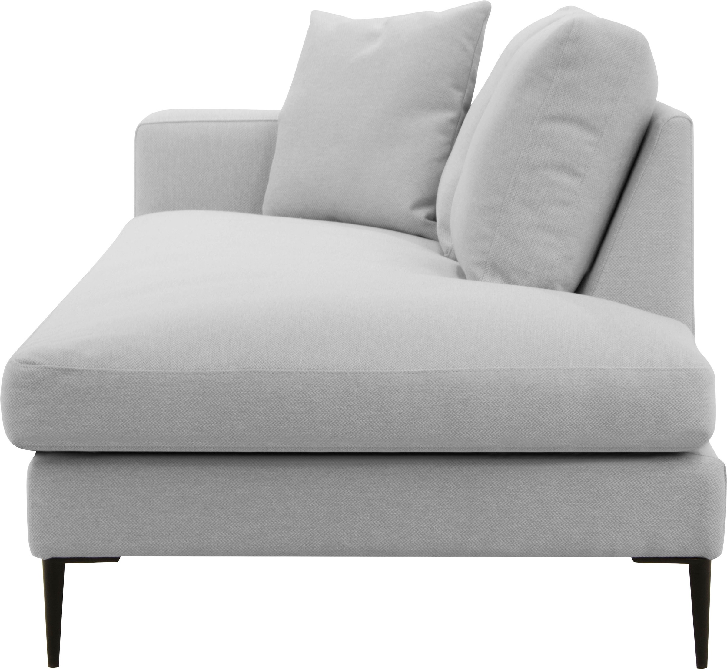 Home affaire Recamiere »Cozy Chaiselongue, Maße B/T/H: 195/97/80 cm« mit losen Kissen und Metallbeinen, Armlehne links oder rechts wählbar