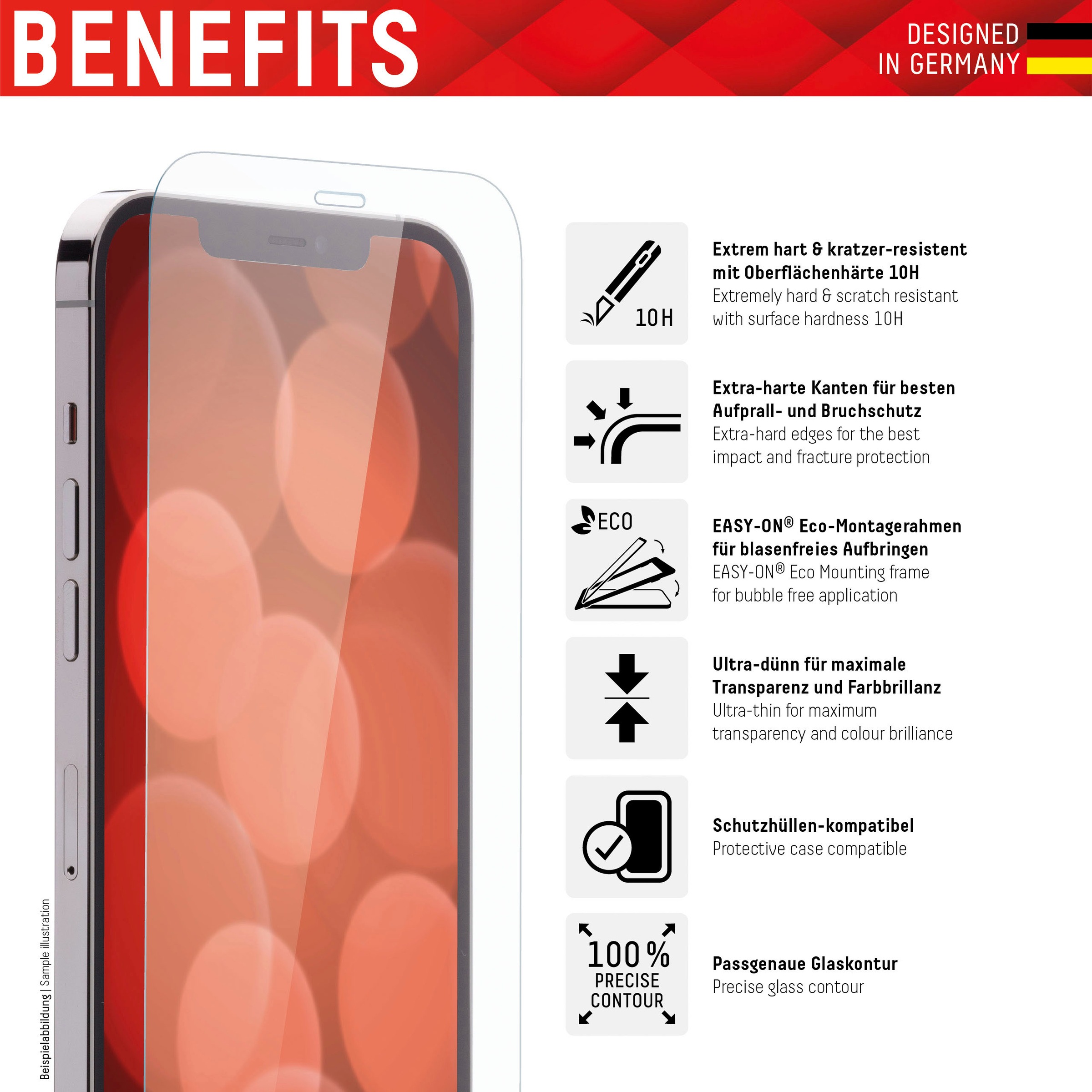 Displex Displayschutzglas »DISPLEX Real Glass Panzerglas für Apple iPhone 6/7/8/SE (2020) (4,7")«, für Apple iPhone 6 / 7 / 8 / SE 2020