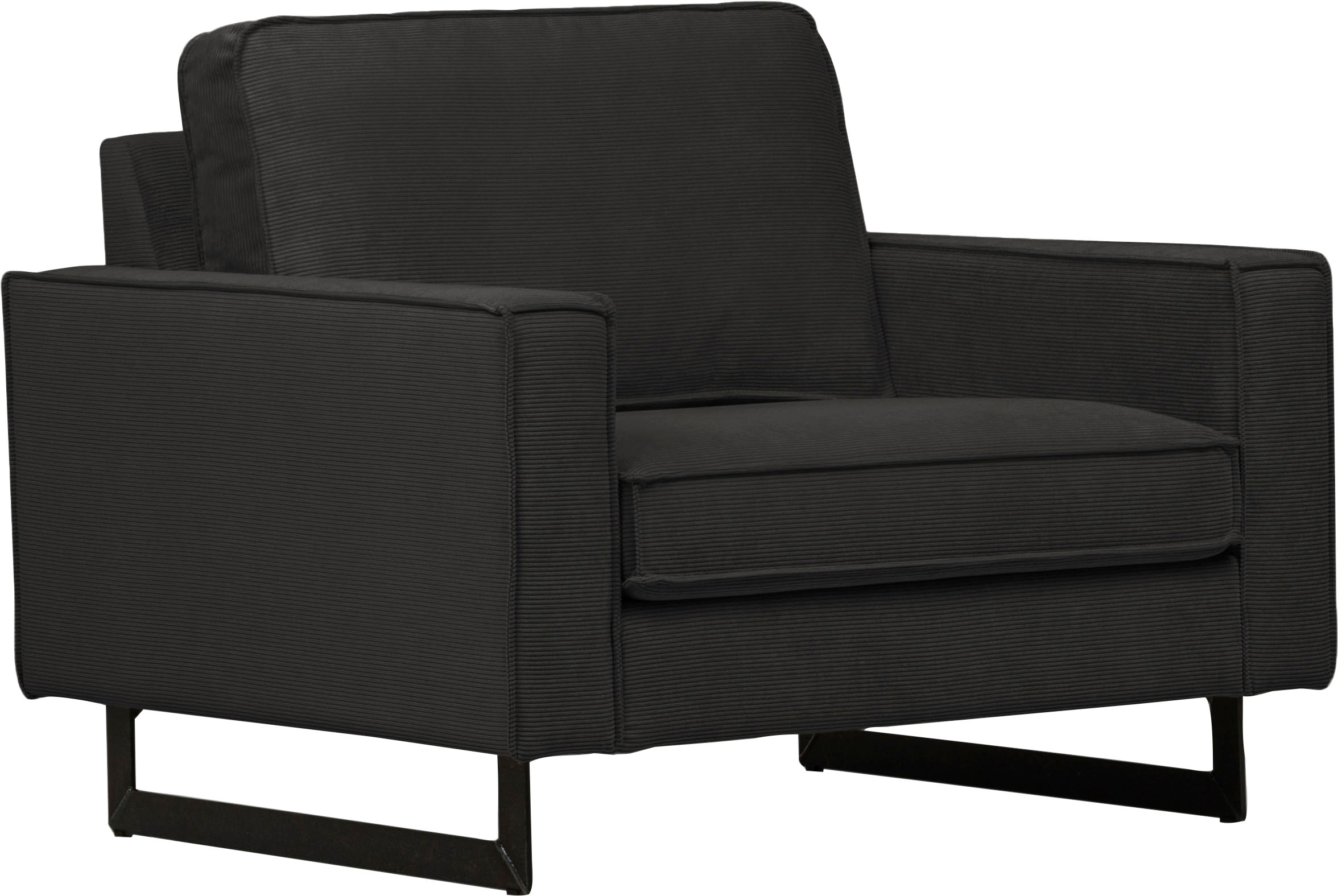 Home affaire Loveseat »Pinto 105 cm, Cord, Chenille, Lederoptik« mit Keder, Metallfüßen und auch in Cord Bezug erhältlich