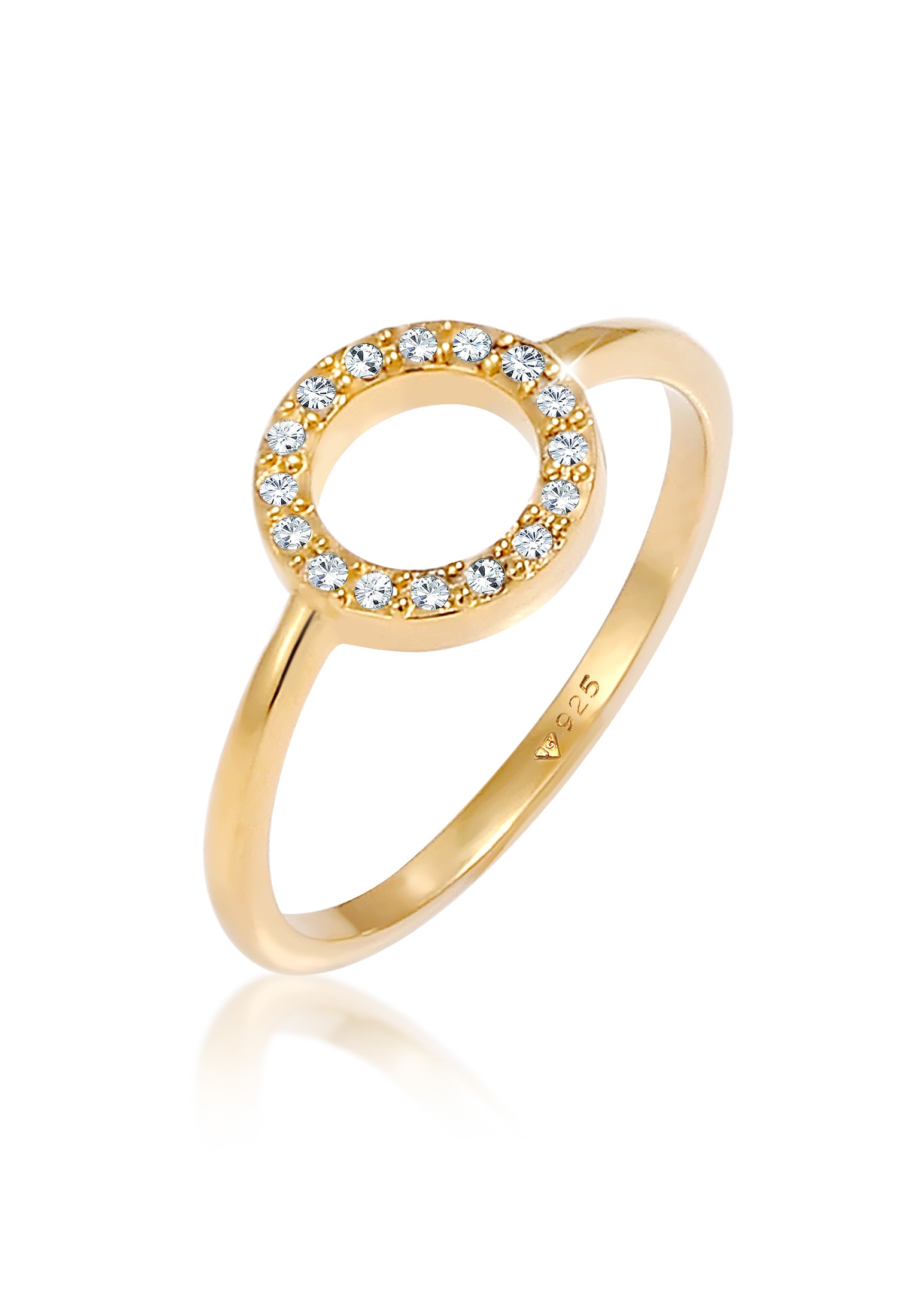 Elli Fingerring »Ring Kreis Rund Kristalle 925 Silber«
