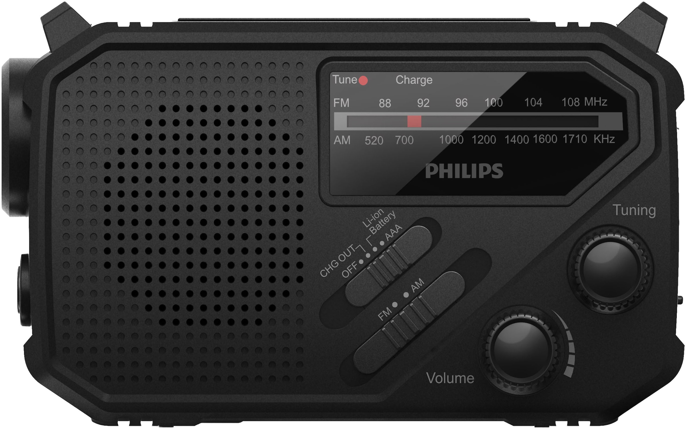 Philips Notfallradio »TAR1609/00« ( AM-Tuner | FM-Tuner 1 W) Kurbelradio, LED-Leuchte, lauter SOS-Alarm mit Blinkleuchte, USB-A