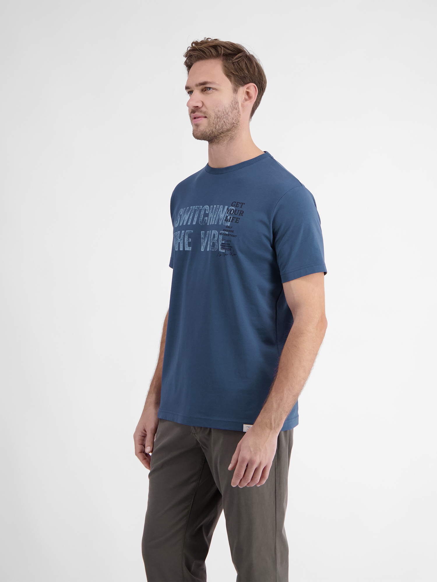 LERROS T-Shirt »LERROS Herren T-Shirt mit Brust-Print«