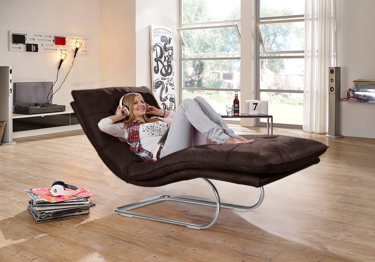 W.SCHILLIG Relaxliege »daily dreams«, in Waffelkissen-Optik, wahlweise mit Motor, Freischwingergestell