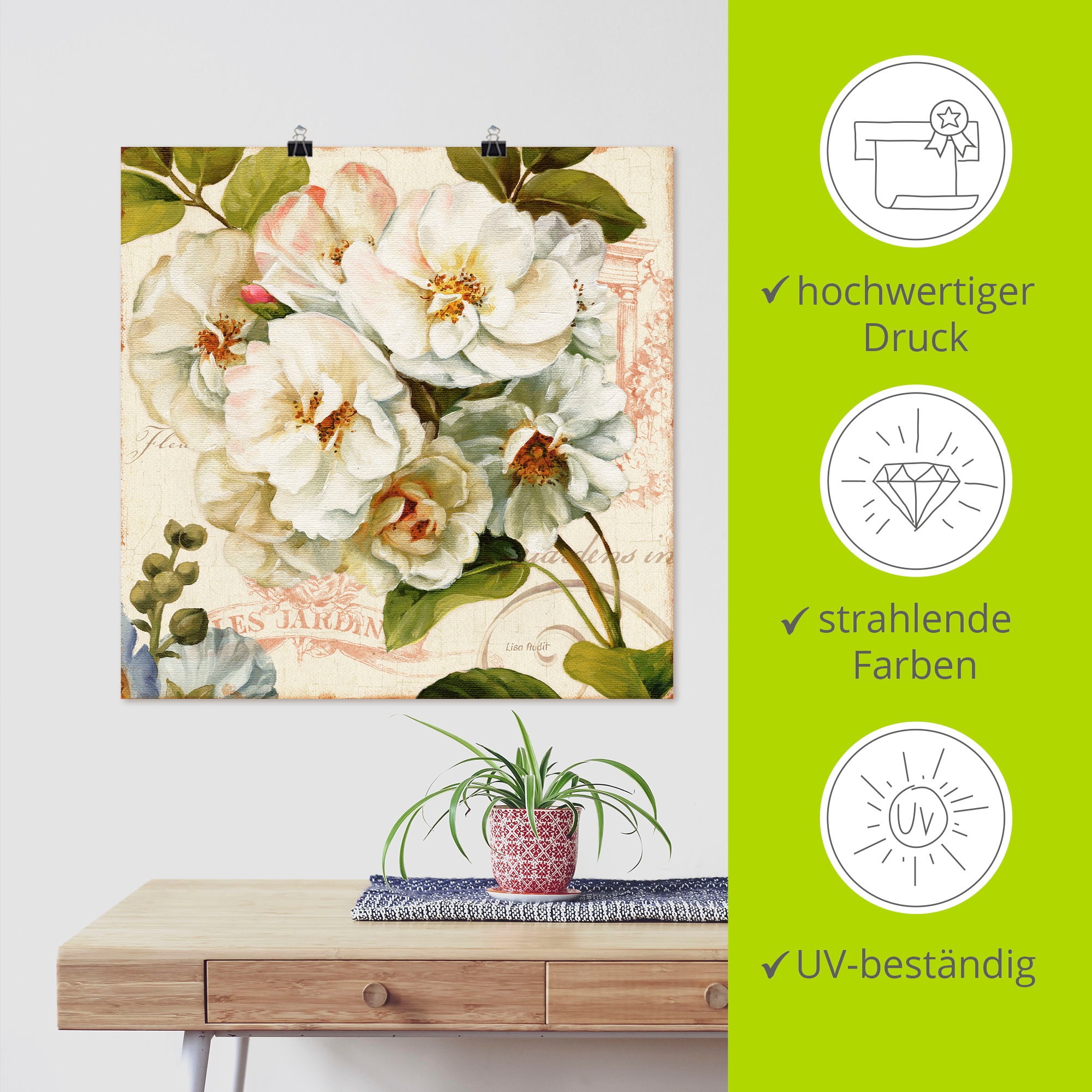 Artland Wandbild »Garten III« Blumen 1 Stk. tlg. als Leinwandbild, Poster in verschied. Größen