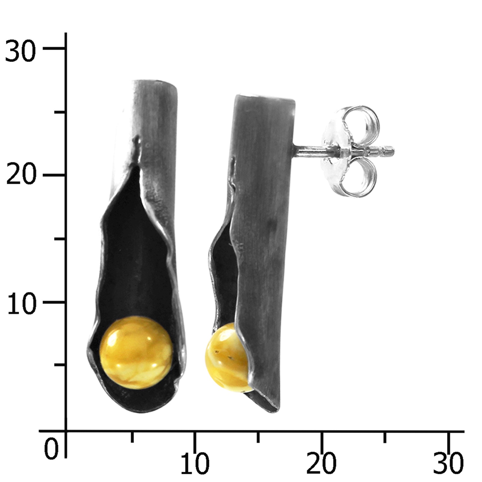 OSTSEE-SCHMUCK Paar Ohrstecker »- Hedi-Sarah Vicenca - Silber 925/000 - Bernstein«