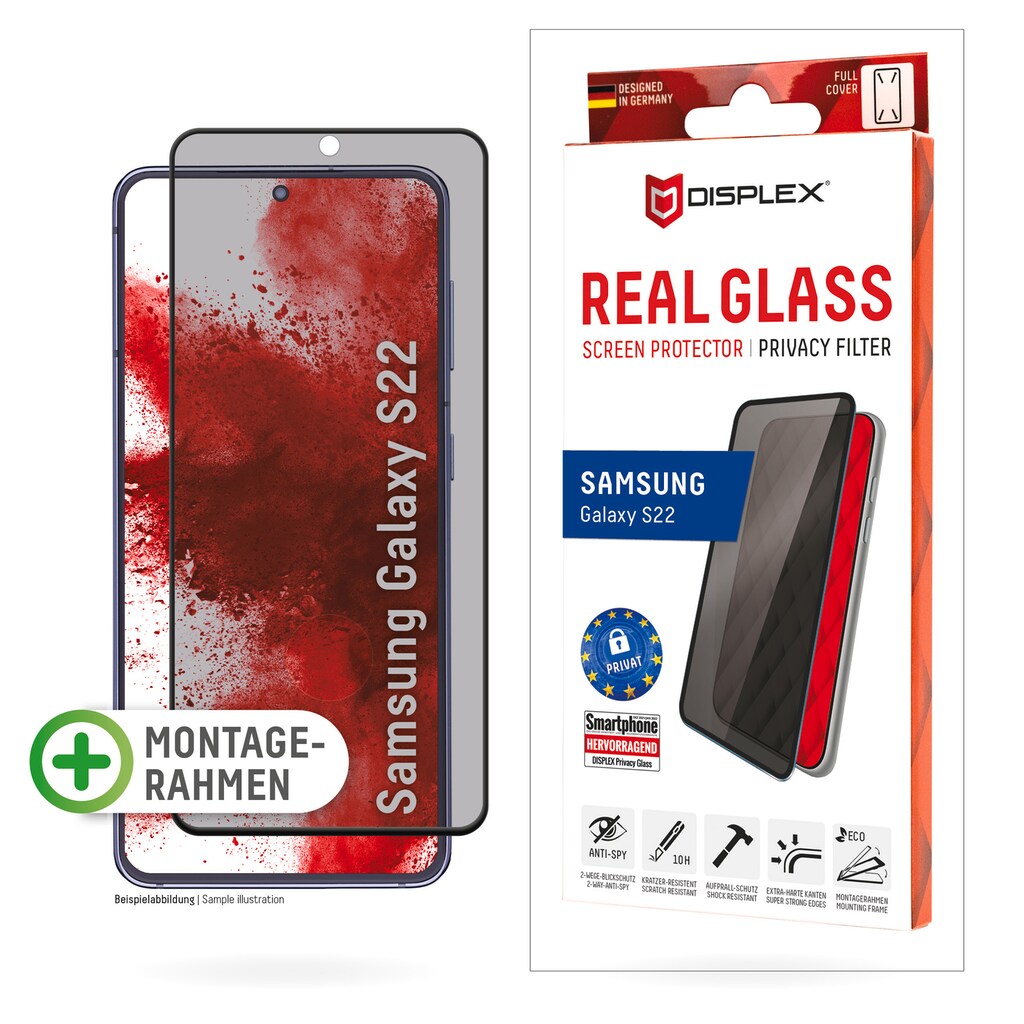 Displex Displayschutzglas »Privacy Glass FC Samsung Galaxy S22«, (1 St.)