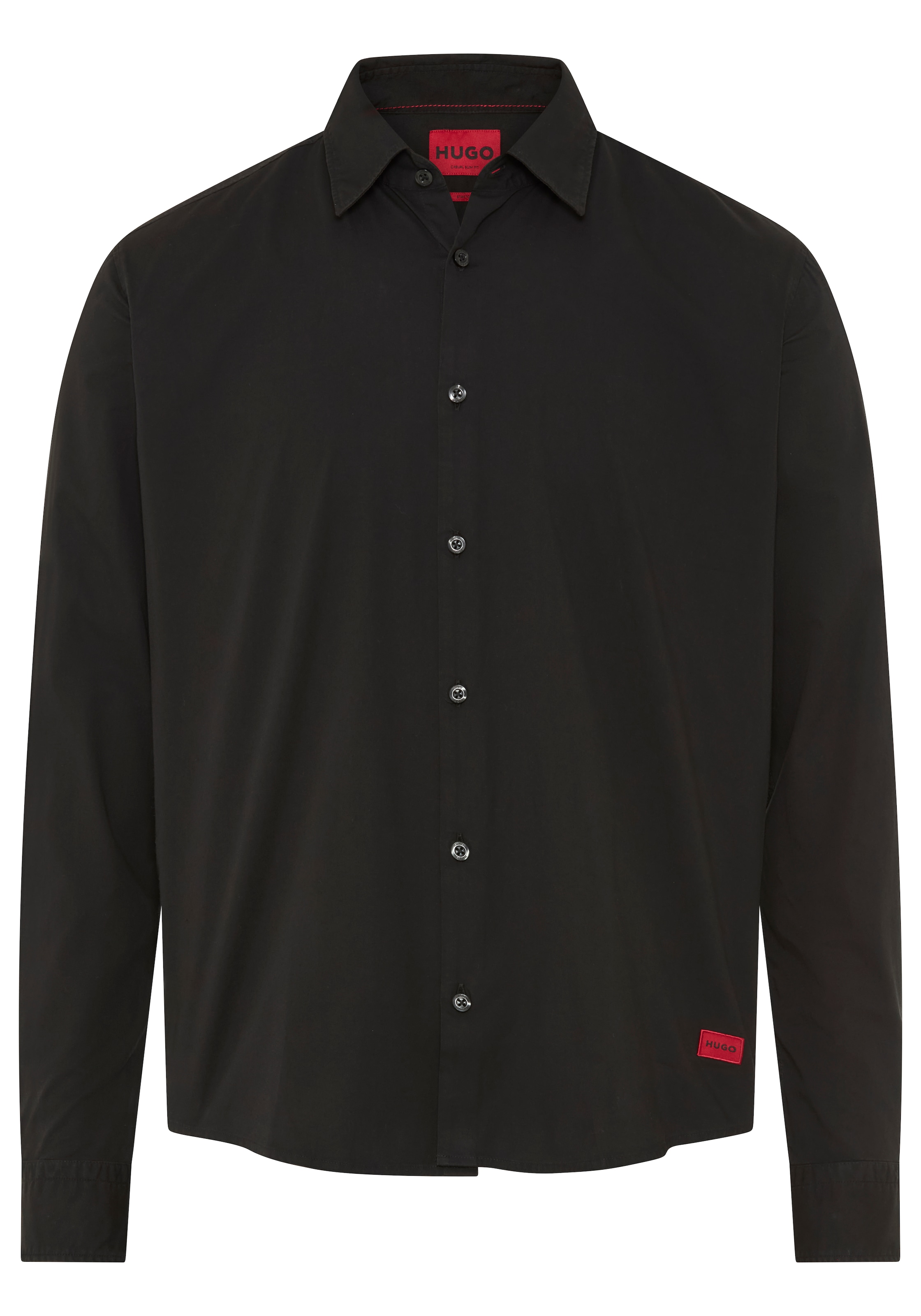 HUGO Langarmhemd »Ermo« Kentkragen, Slim Fit, Baumwoll-Mix