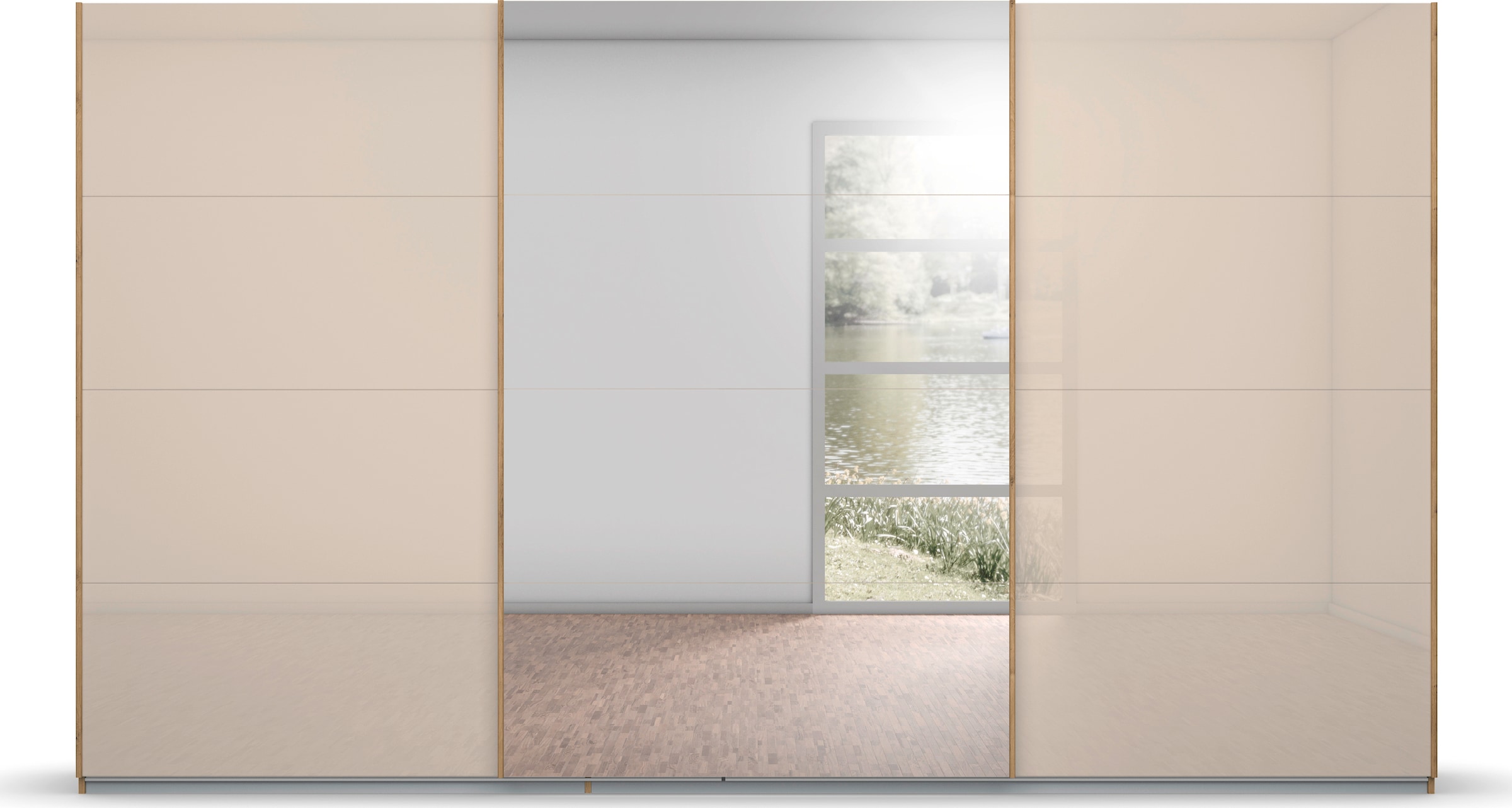 rauch Schwebetürenschrank »Koluna«, Glasfront mit Spiegel, inkl. 2 Innenschubladen sowie extra Böden