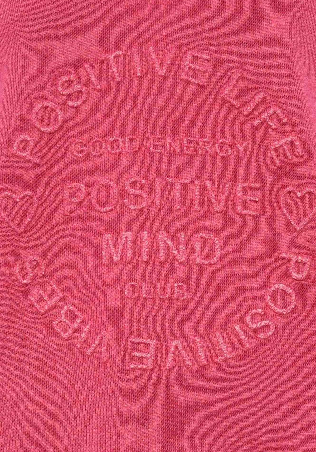 Zwillingsherz Sweatshirt, mit ausgefranstem V-Ausschnitt im Vintage Look