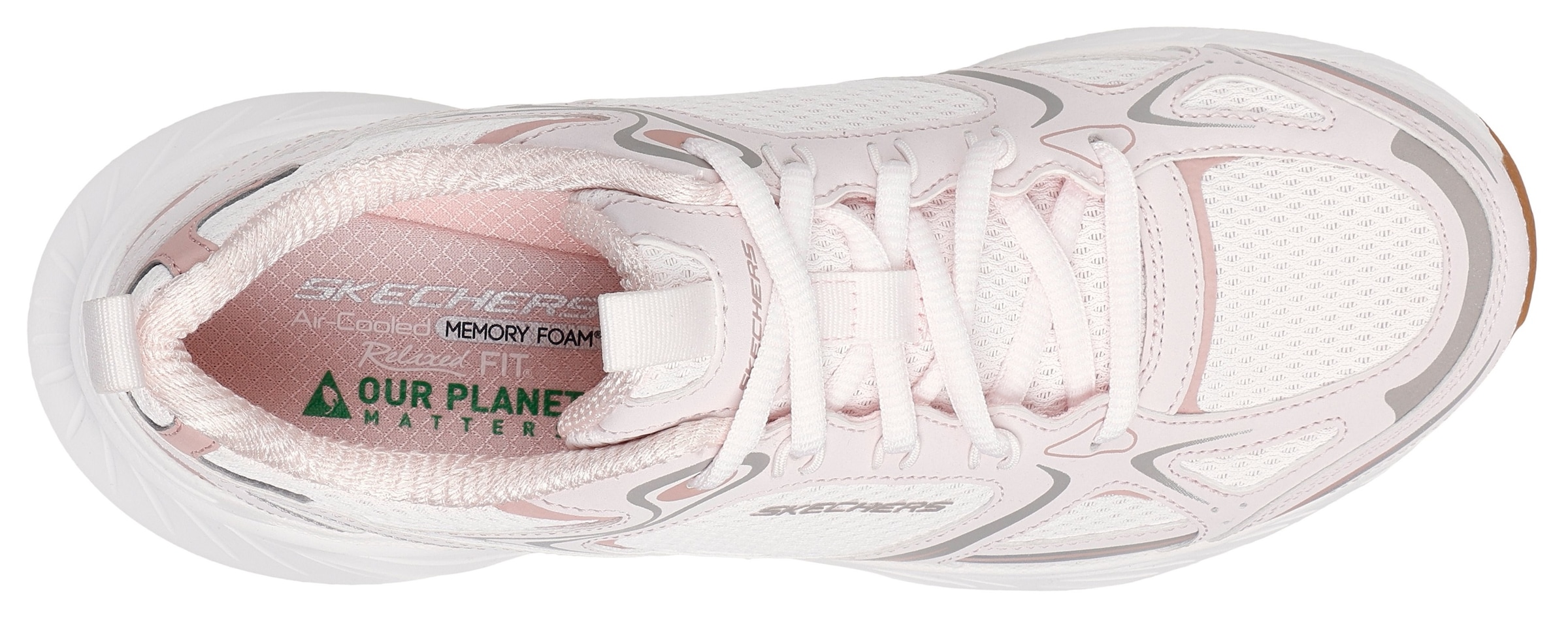 Skechers Sneaker »EDGERIDE-SILVER ECLIPSE«, Retro Sneaker, Schnürschuh mit Metallic-Besätzen