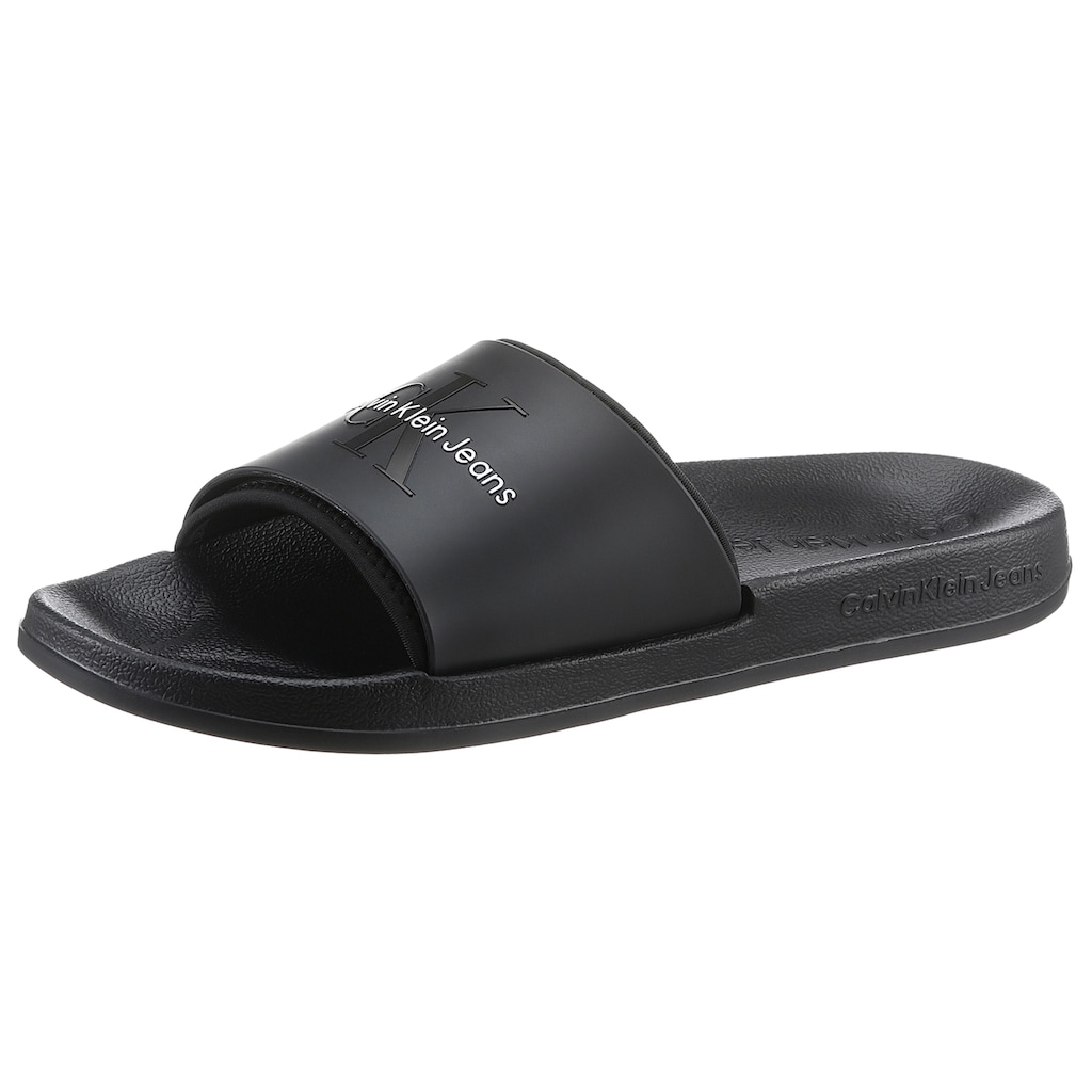 Calvin Klein Jeans Badepantolette »FERRIS 1R«, Sommerschuh, Poolslides, Schlappen, für Strand und Schwimmbad