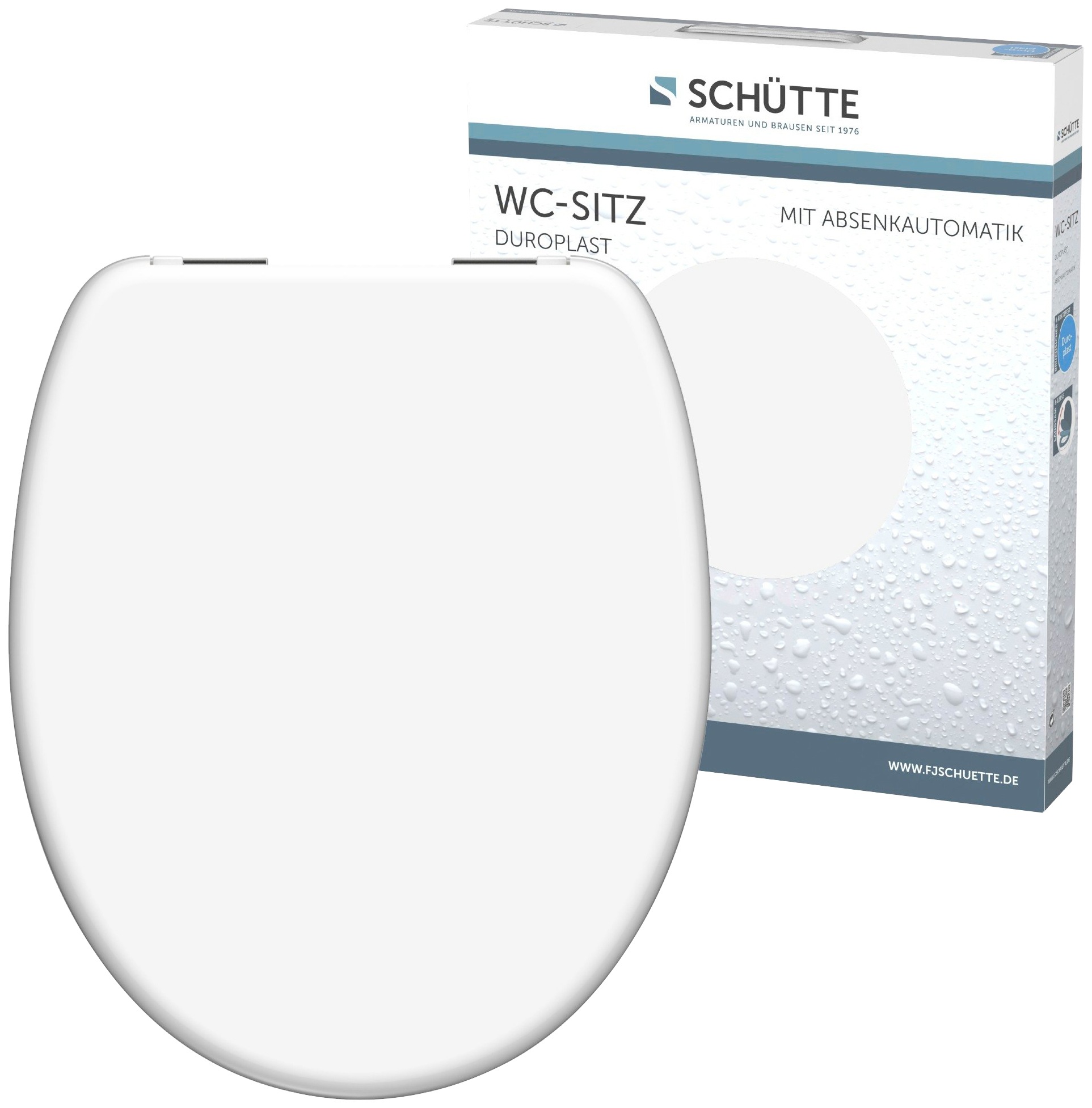 Schütte WC-Sitz »WHITE«, Duroplast, Toilettendeckel mit Absenkautomatik, Klobrille passend für viele handelsübliche WC-Becken, Toilettensitz Weiß