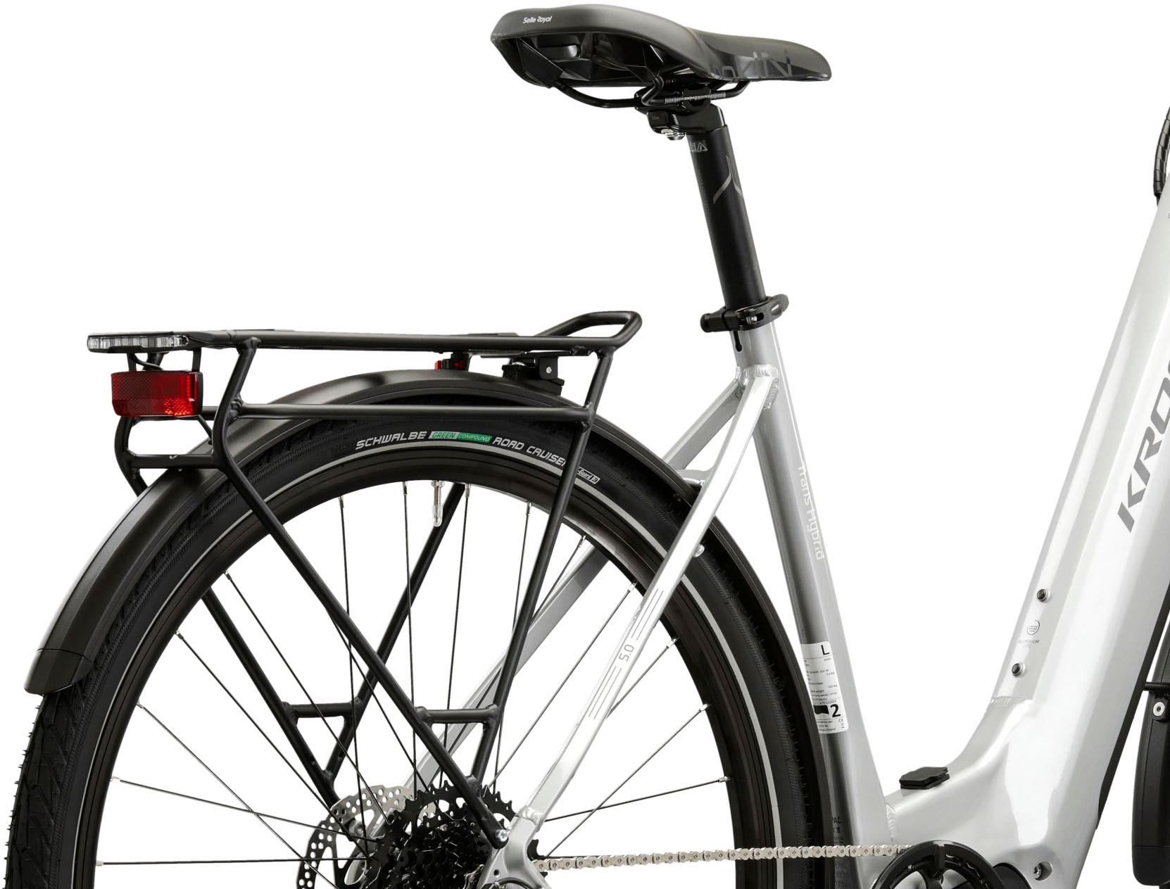 Kross E-Bike »KROSS E-Trekkingrad Trans 5.0 28" silber 9 Gänge«, 9 Gang, microSHIFT, ADVENT M619, Mittelmotor 250 W, Pedelec, Elektrofahrrad für Damen und Herren