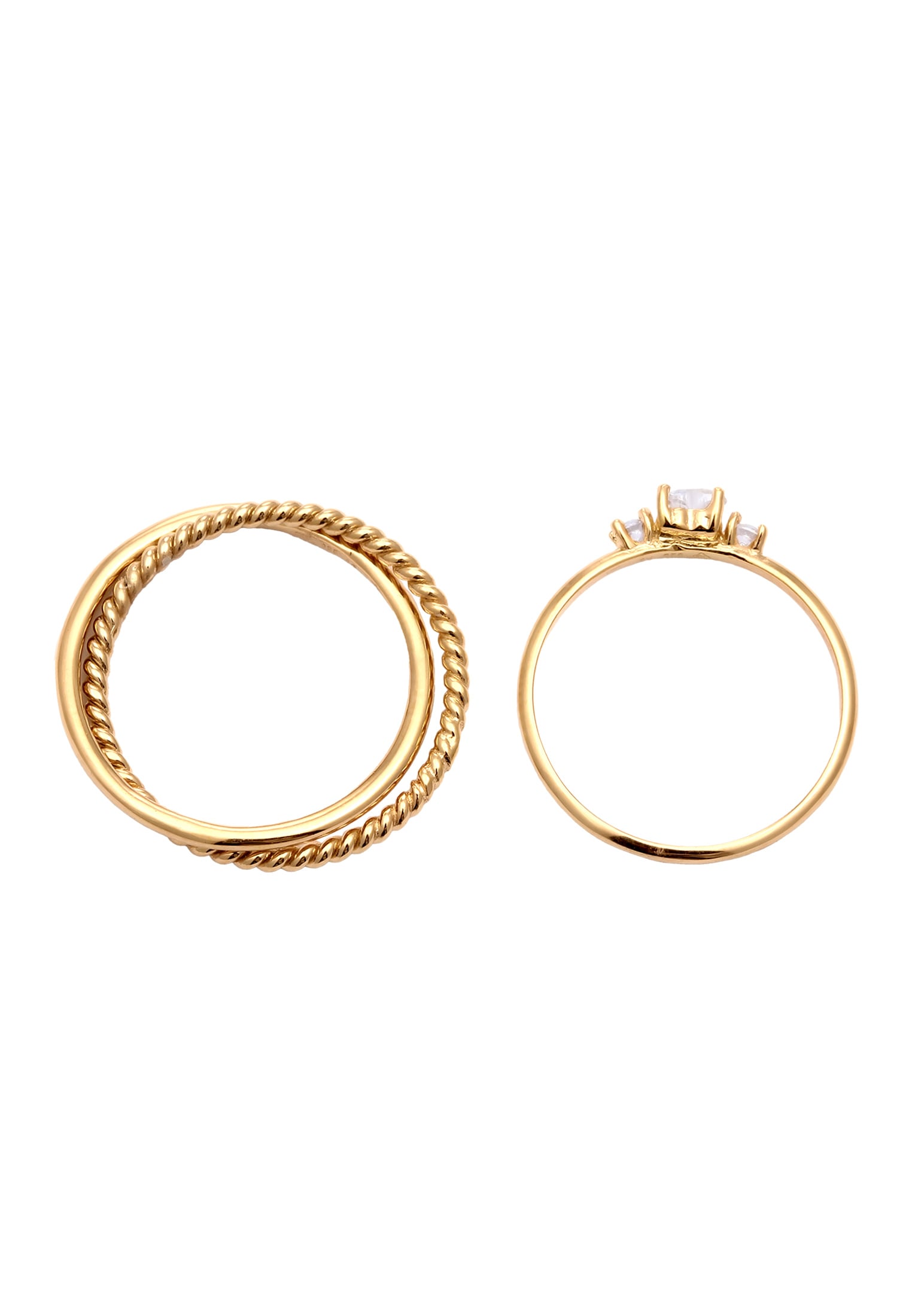 Elli Ring-Set »Ring Ringset Herz Zirkonia Weiß 925 Sterling Silber«
