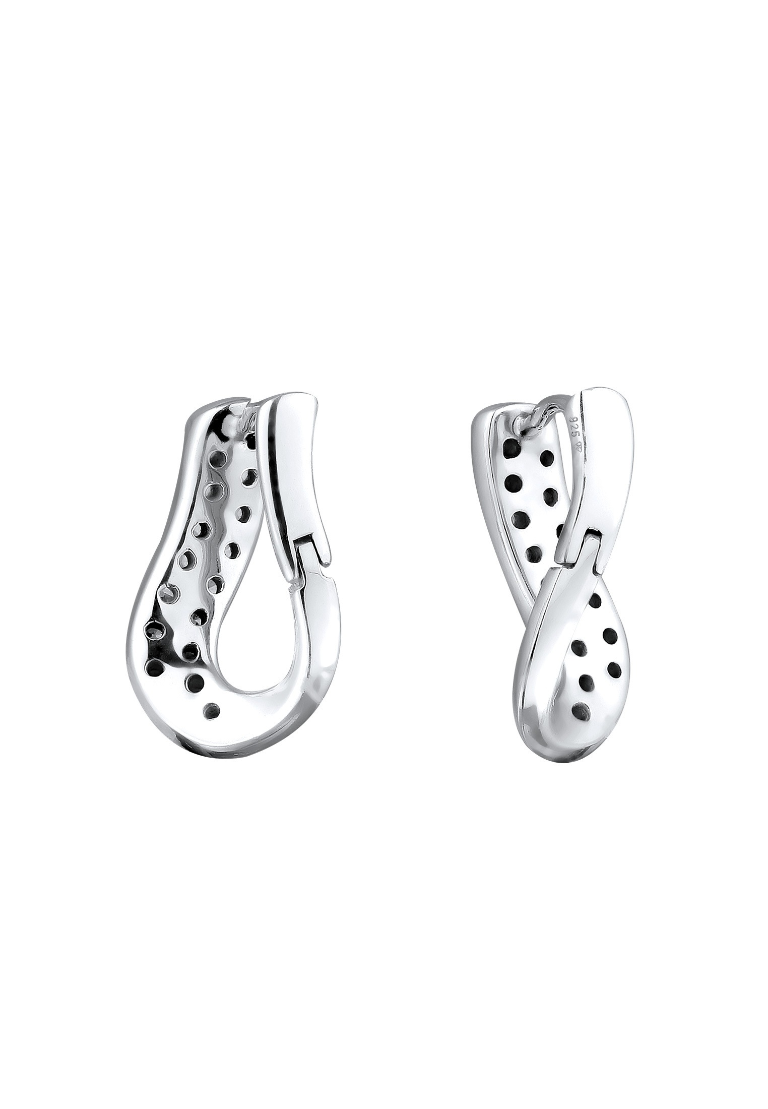Elli Paar Creolen »Ohrringe Creolen Zirkonia Weiß 925 Sterling Silber«