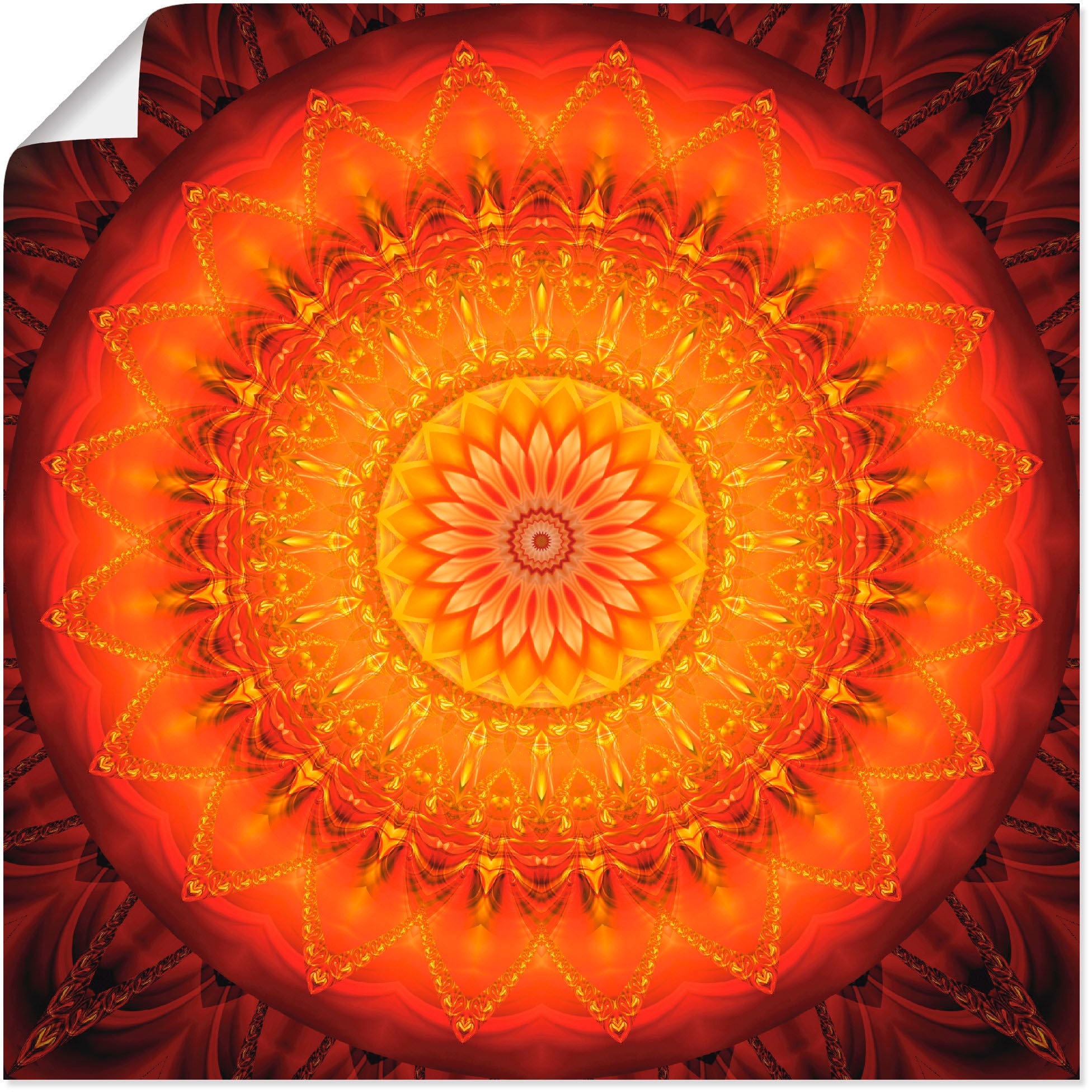 Artland Wandbild »Mandala Energie 1«, Muster, (1 St.), in vielen Größen & Produktarten -Leinwandbild, Poster, Wandaufkleber / Wandtattoo auch für Badezimmer geeignet