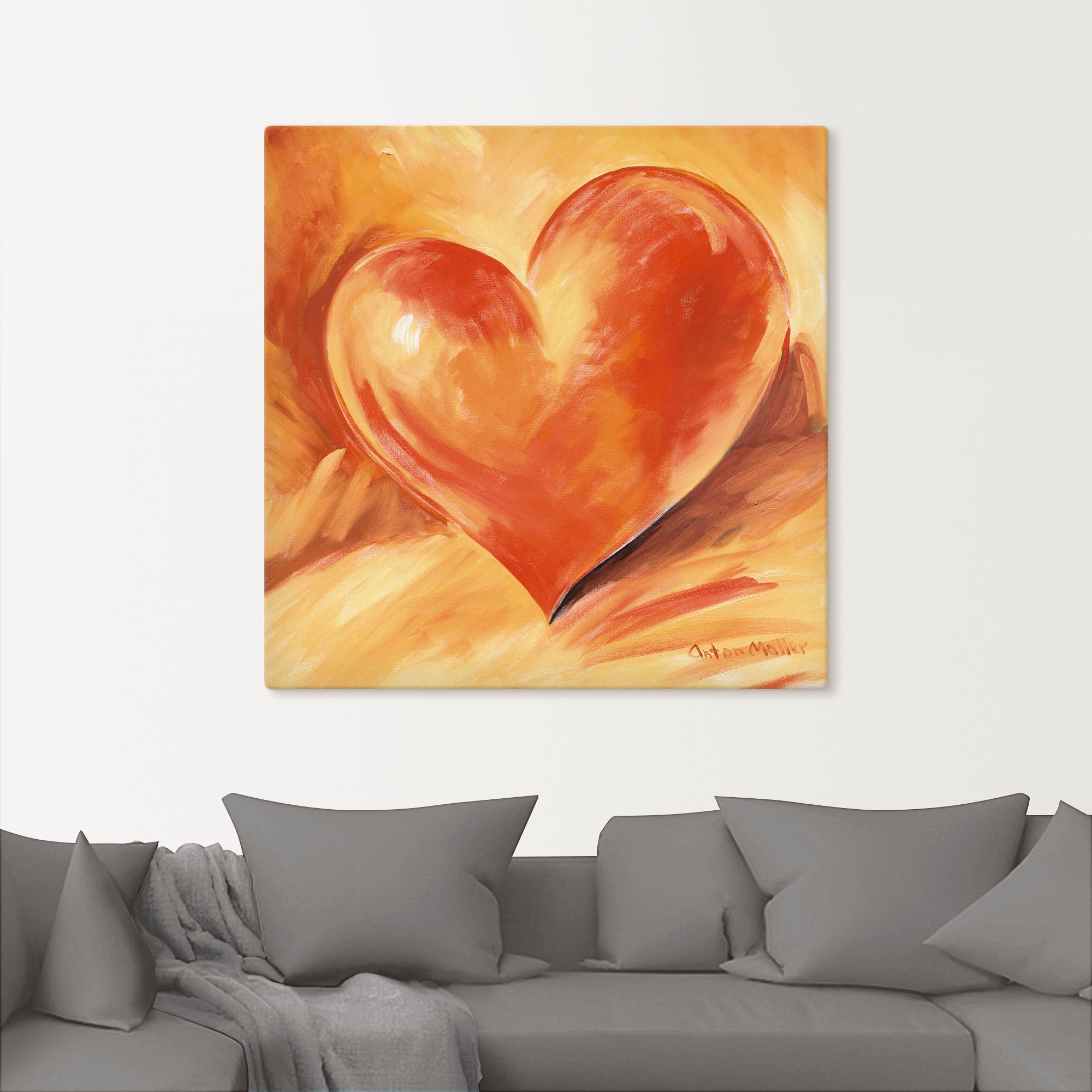 Artland Wandbild »Rotes Herz«, Herzbilder, (1 St.), als Alubild, Outdoorbild, Leinwandbild, Wandaufkleber, versch. Größen