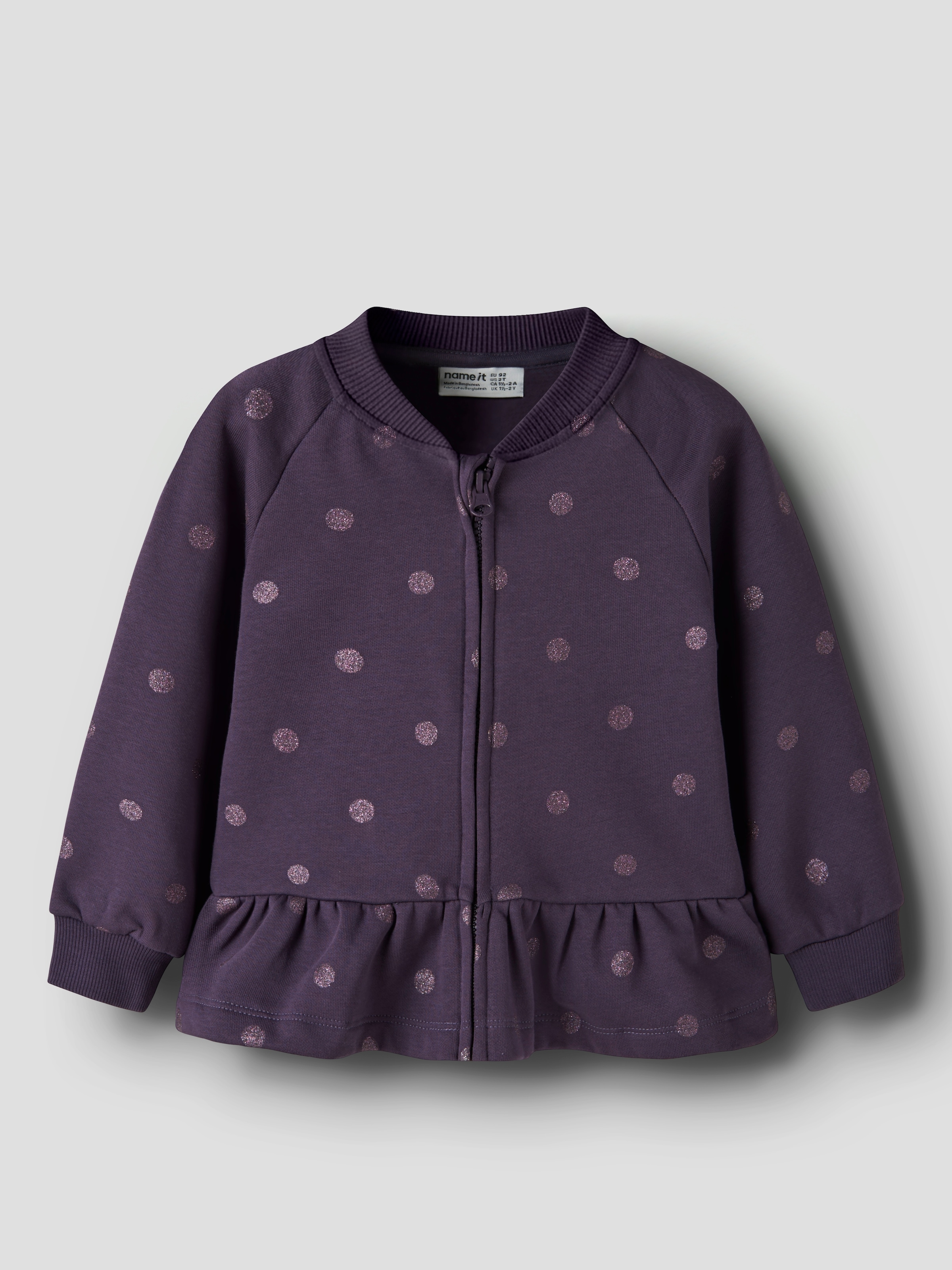 Name It Sweatjacke »NMFOVIDIA LS SWE CARD BRU BF« Baumwollmischung, regular fit