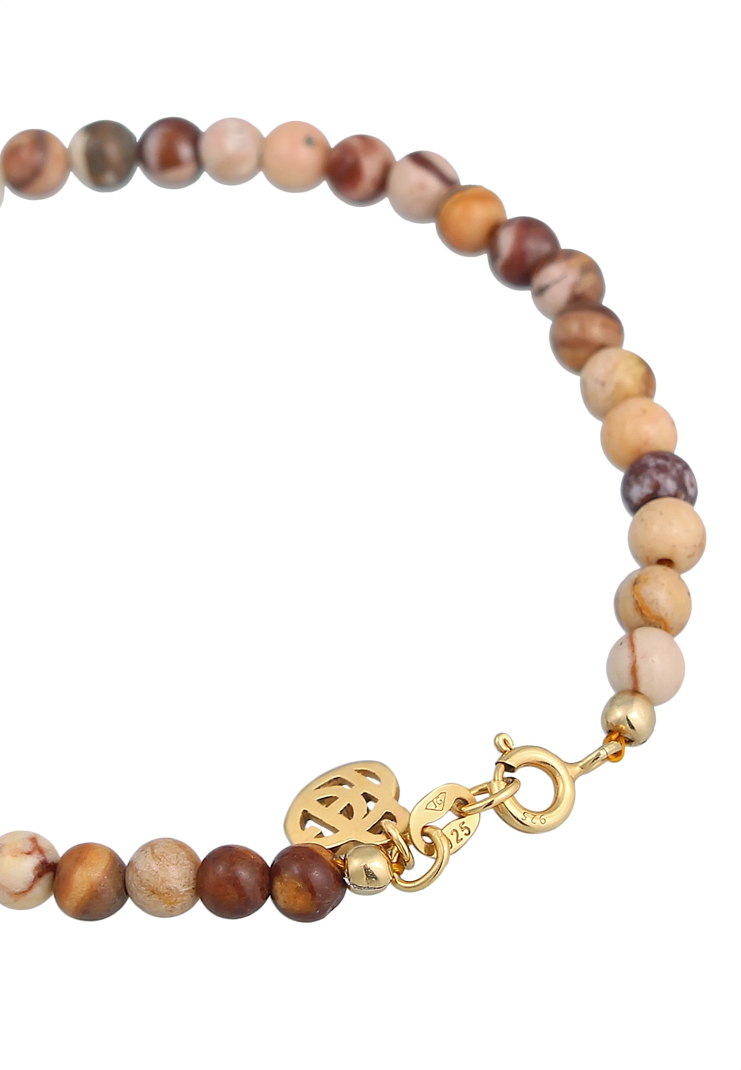 HAZE & GLORY Armkette »Armband Zebra Jaspis Bead Süßwasserperlen 925 Silber«