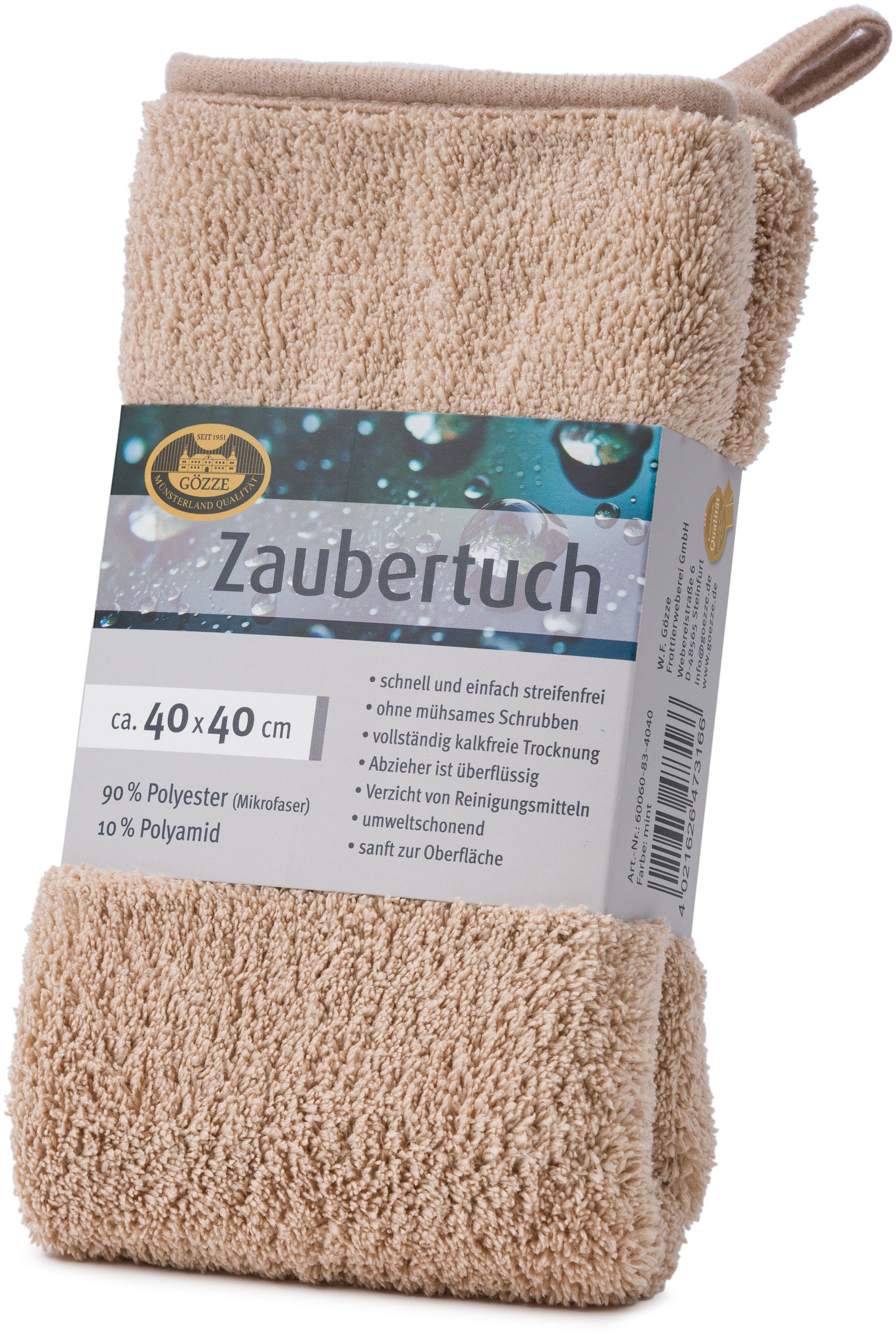 Gözze Mikrofasertuch »Zaubertuch«, Mikrofaser, 40 cmx40 cm, (Set, 2 St.), hohe Wasseraufnahme, extrem saugstark, zum reinigen und trocknen
