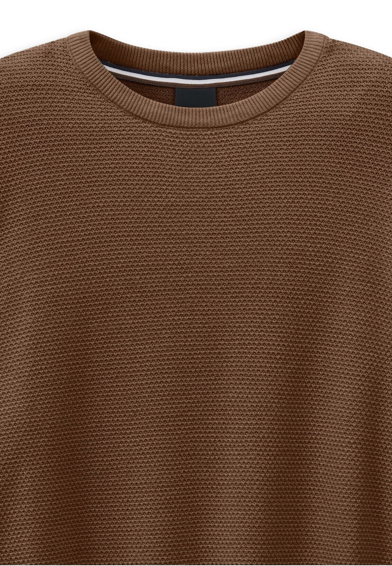 bugatti Rundhalspullover »Regular Fit« mit einer Struktur