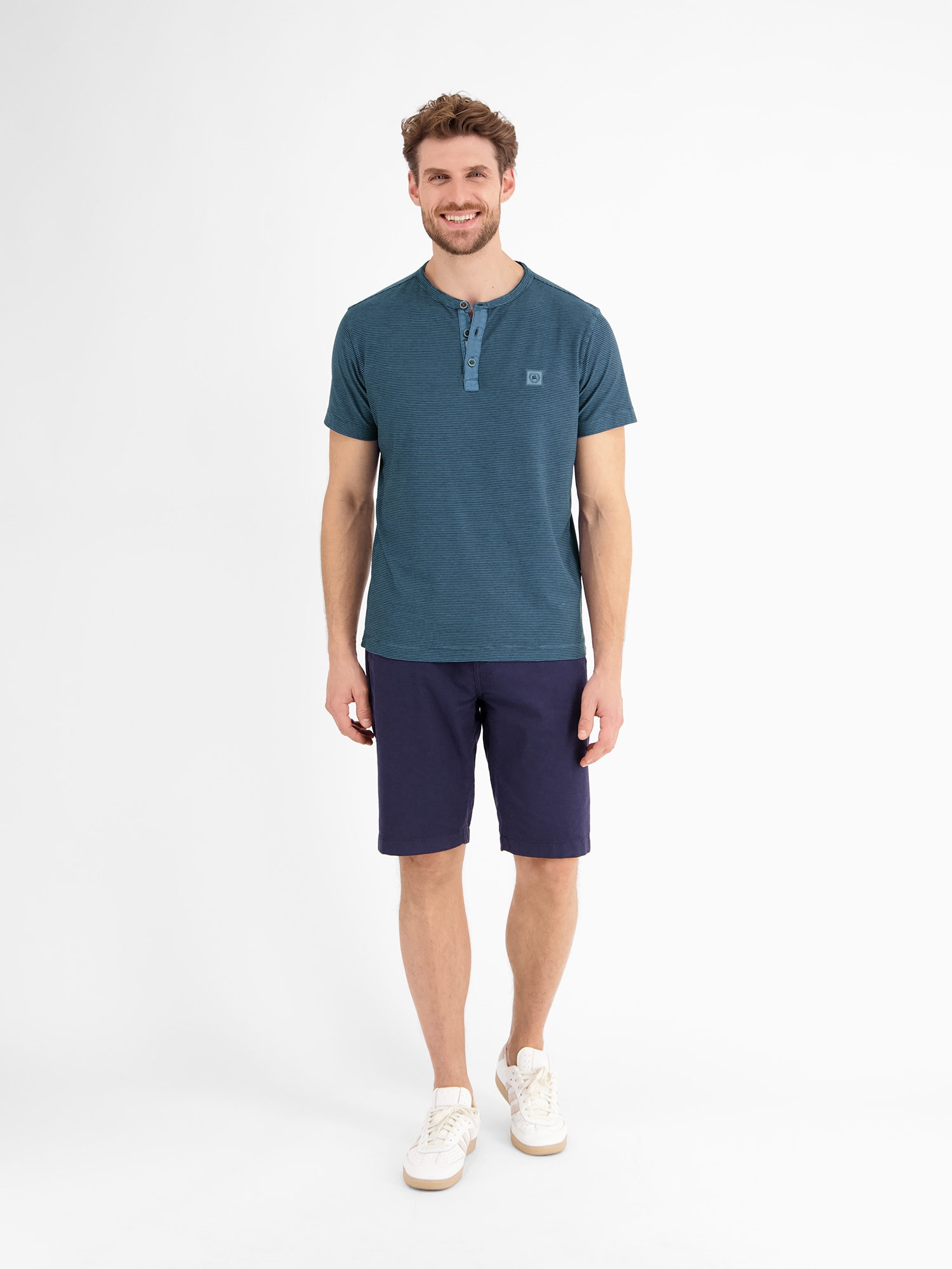 LERROS Henleyshirt »LERROS Herren Serafino-Shirt, gestreift«
