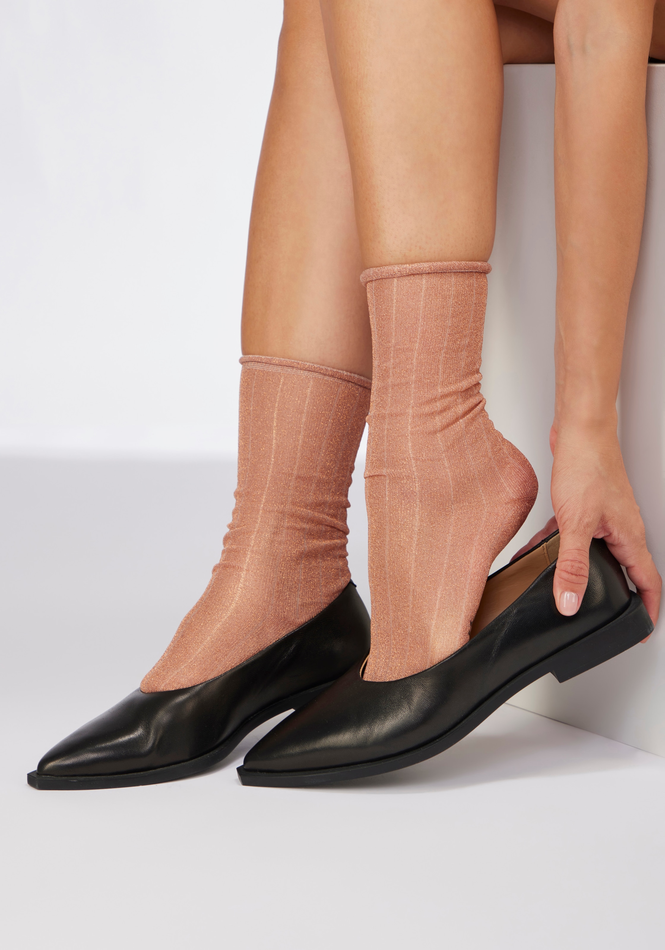 Copenhagen Studios Langsocken Packung, 2 Paar tlg. transparent und mit Glitzer