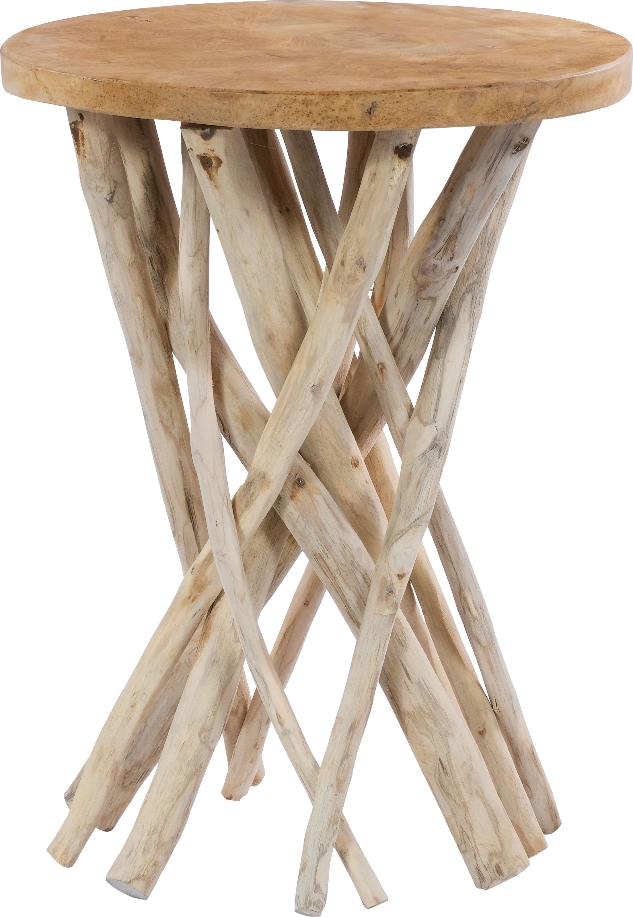 Kayoom Beistelltisch »Radix 125, hochwertiges Teakholz, Natur-Design«, (1 St.), Hochwertiges Teakholz, stabile Bauweise, detailreiche Handarbeit