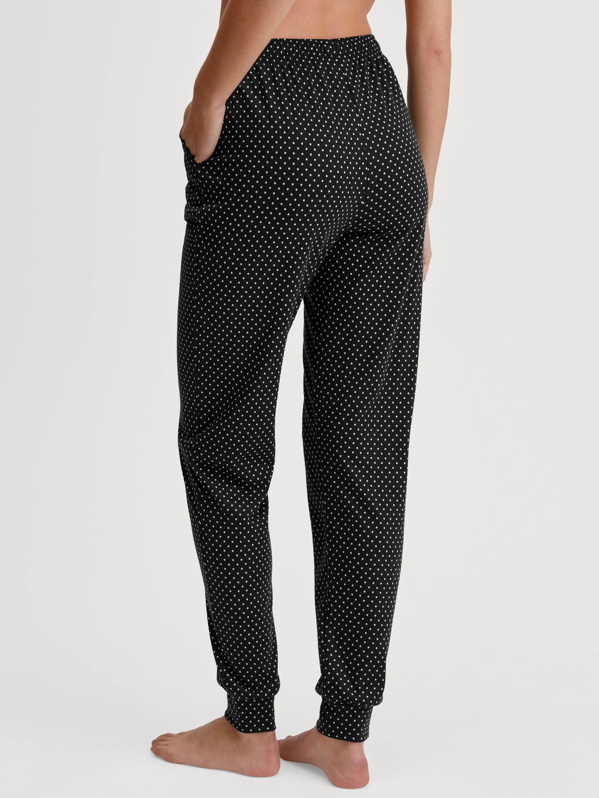 CALIDA Pyjamahose »Favourites Journey«, gepunktet, seitliche Taschen, Single Jersey Qualität, atmungsaktiv