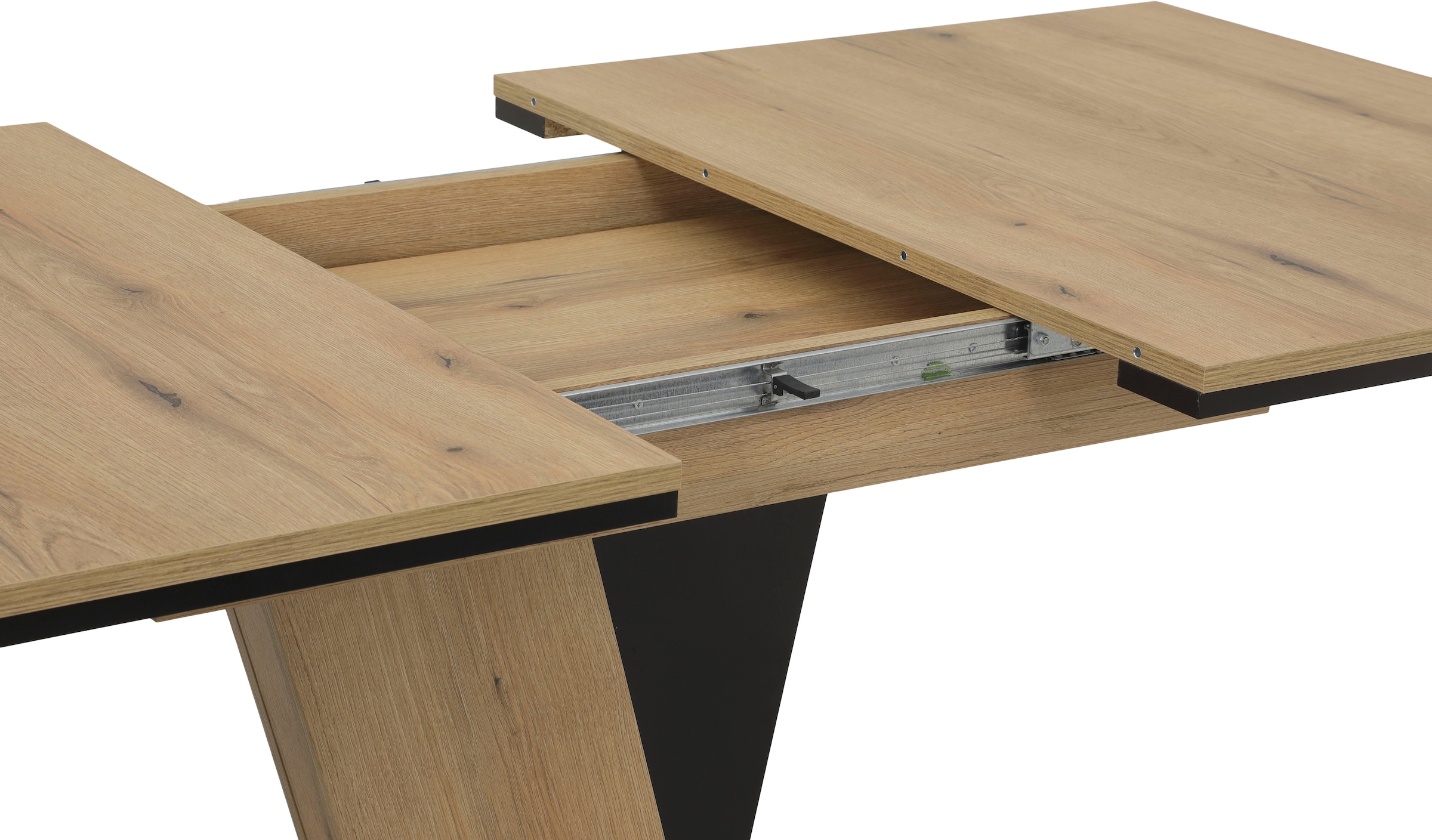 OTTO home »"Altona", Esstisch ausziehbar plus 6 Stühle, TOPSELLER!« Esstisch ausziehbar 140 - 180 cm, 6 Freischwinger, 7 tlg. tlg. Säulentisch 140-180x90 cm, Stuhl mit Federkorb, 140 kg belastbar