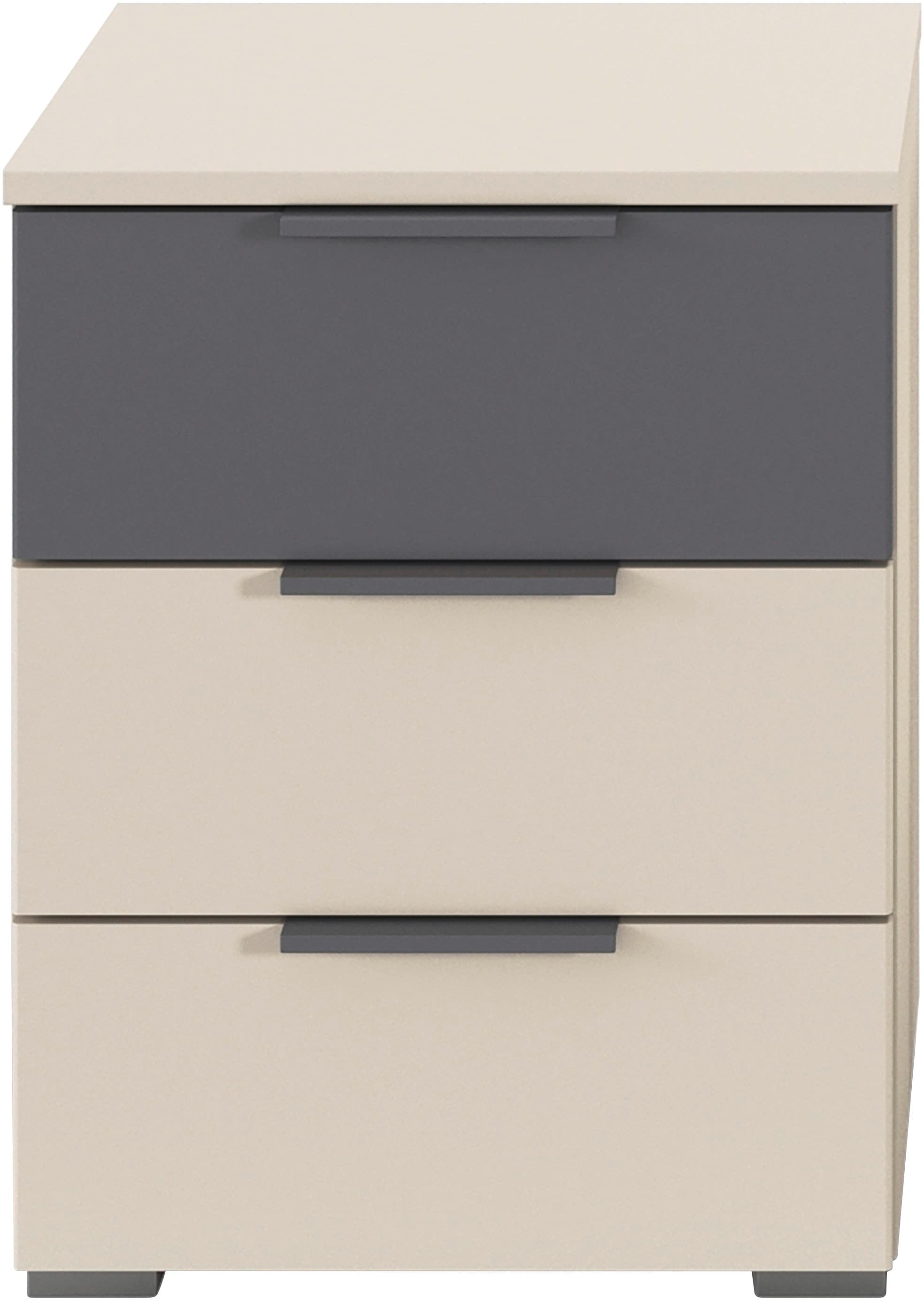 rauch Nachtkommode »Nachttisch-Set Nachtkonsole Beistelltisch Kommode Sideboard SAJO« Set, 2 Stk. tlg. mit 3 Schubladen, obere Schublade farblich abgesetzt MADE IN GERMANY