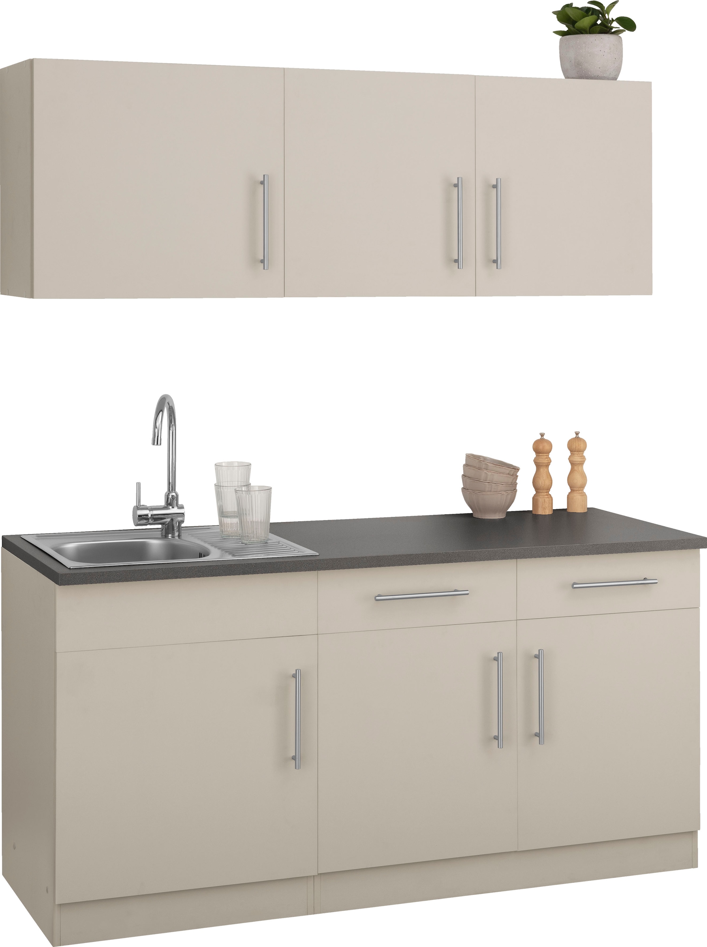 wiho Küchen Pantryküche »Cali« ohne E-Geräte, Breite 160 cm