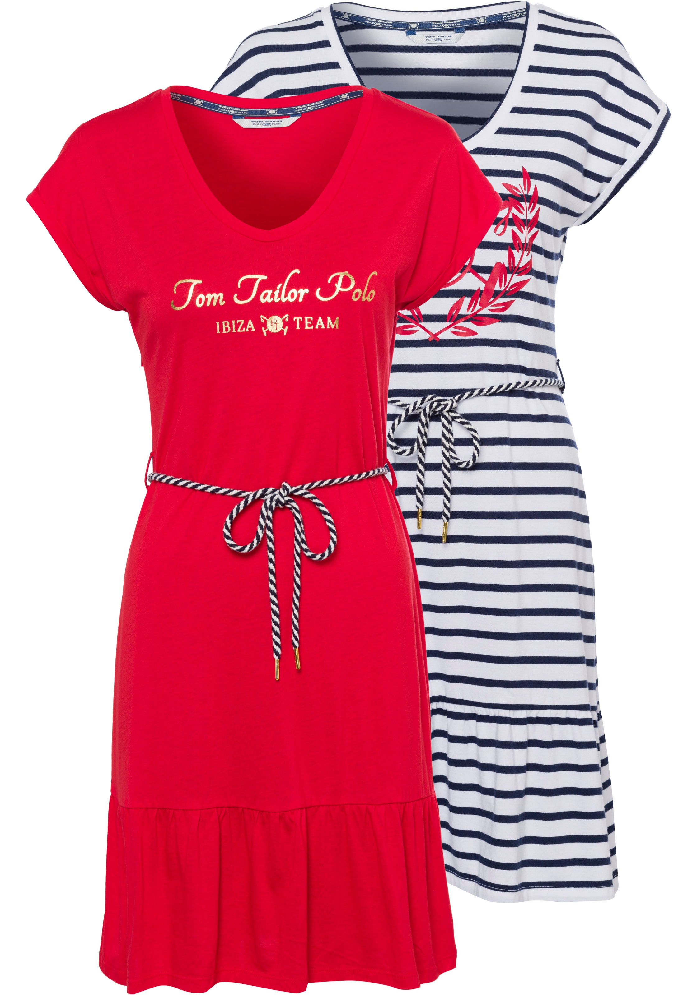TOM TAILOR Polo Team Shirtkleid, (Packung, 2er-Pack), im Doppelpack in verschiedenen Farbvarianten - NEUE KOLLEKTION