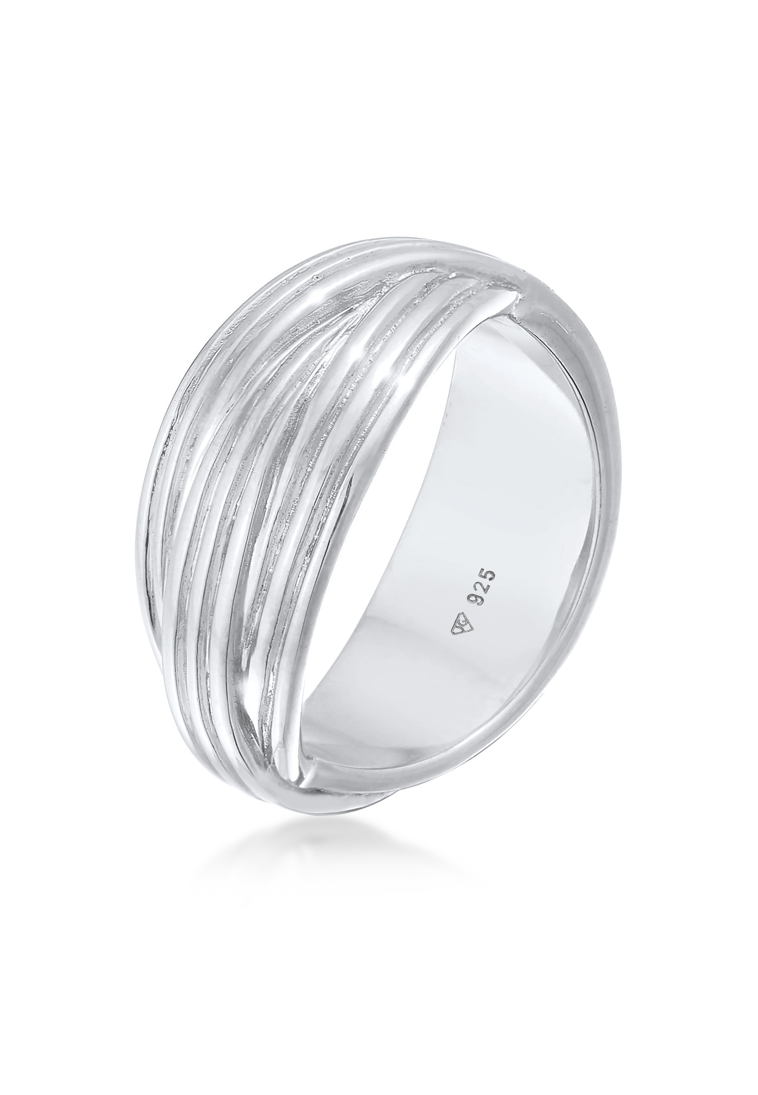 Fingerring »Ring Wickelring Gerillt Modern 925 Silber«