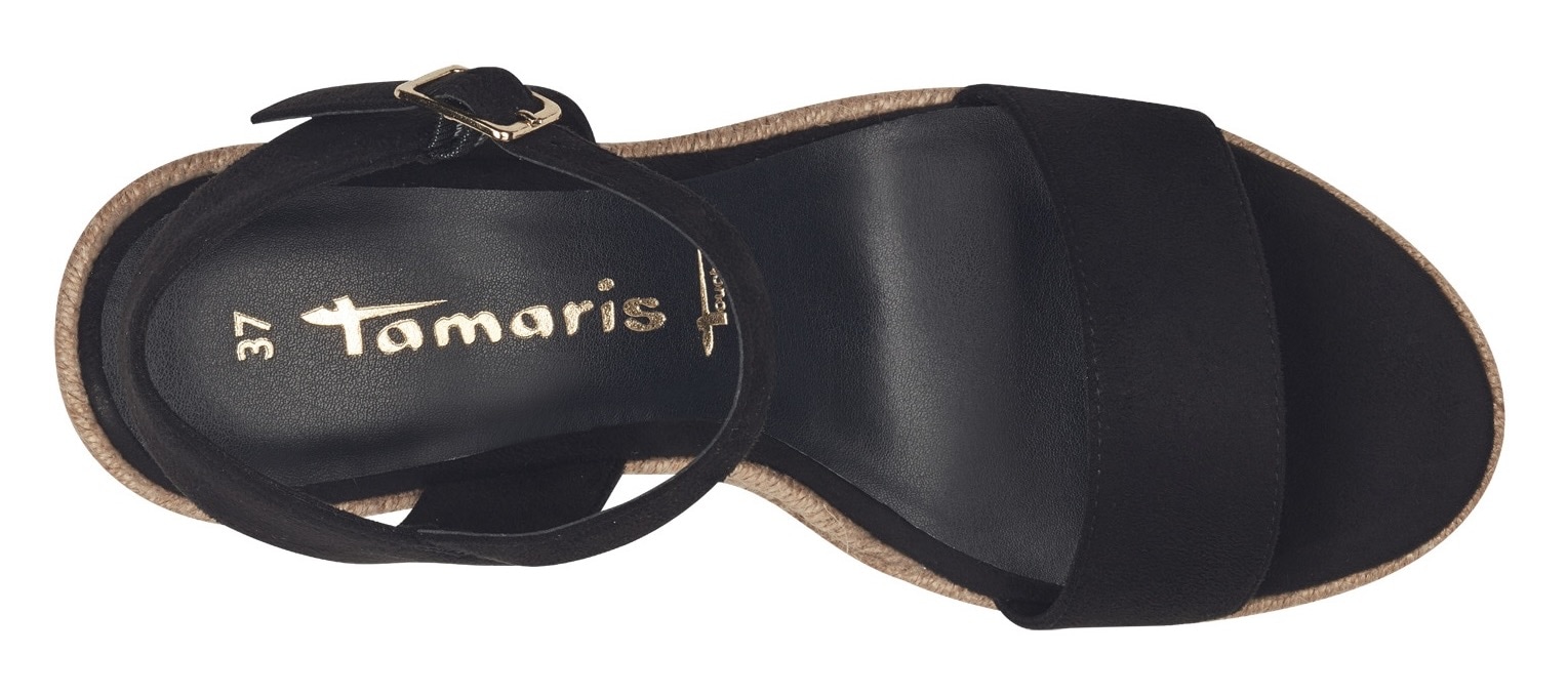Tamaris Keilsandalette, Sommerschuh, Sandale, Keilabsatz, mit verstellbarem Riemchen