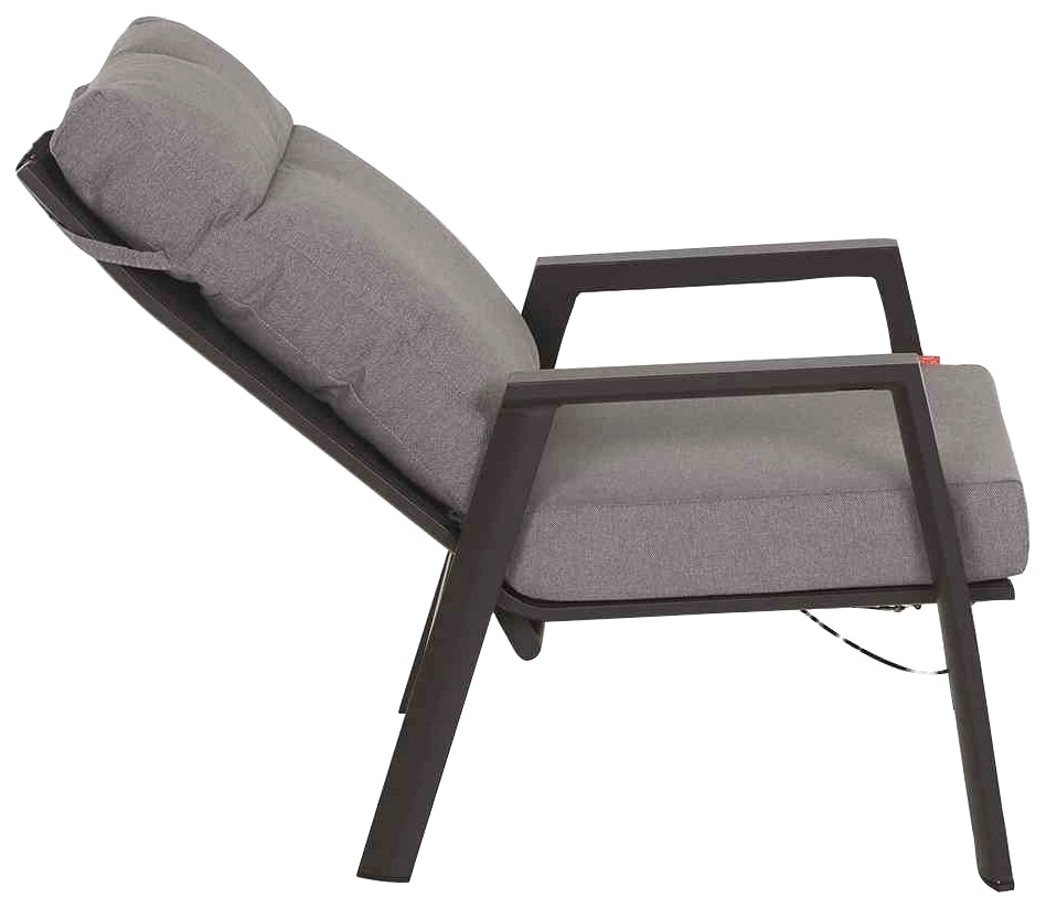Siena Garden Gartenlounge-Set »Valencia«, (3 tlg., 1x Bank, 2x Sessel), Aluminium,verstellbar,inkl. Kissen in salt&pepper, mit Reißverschluss