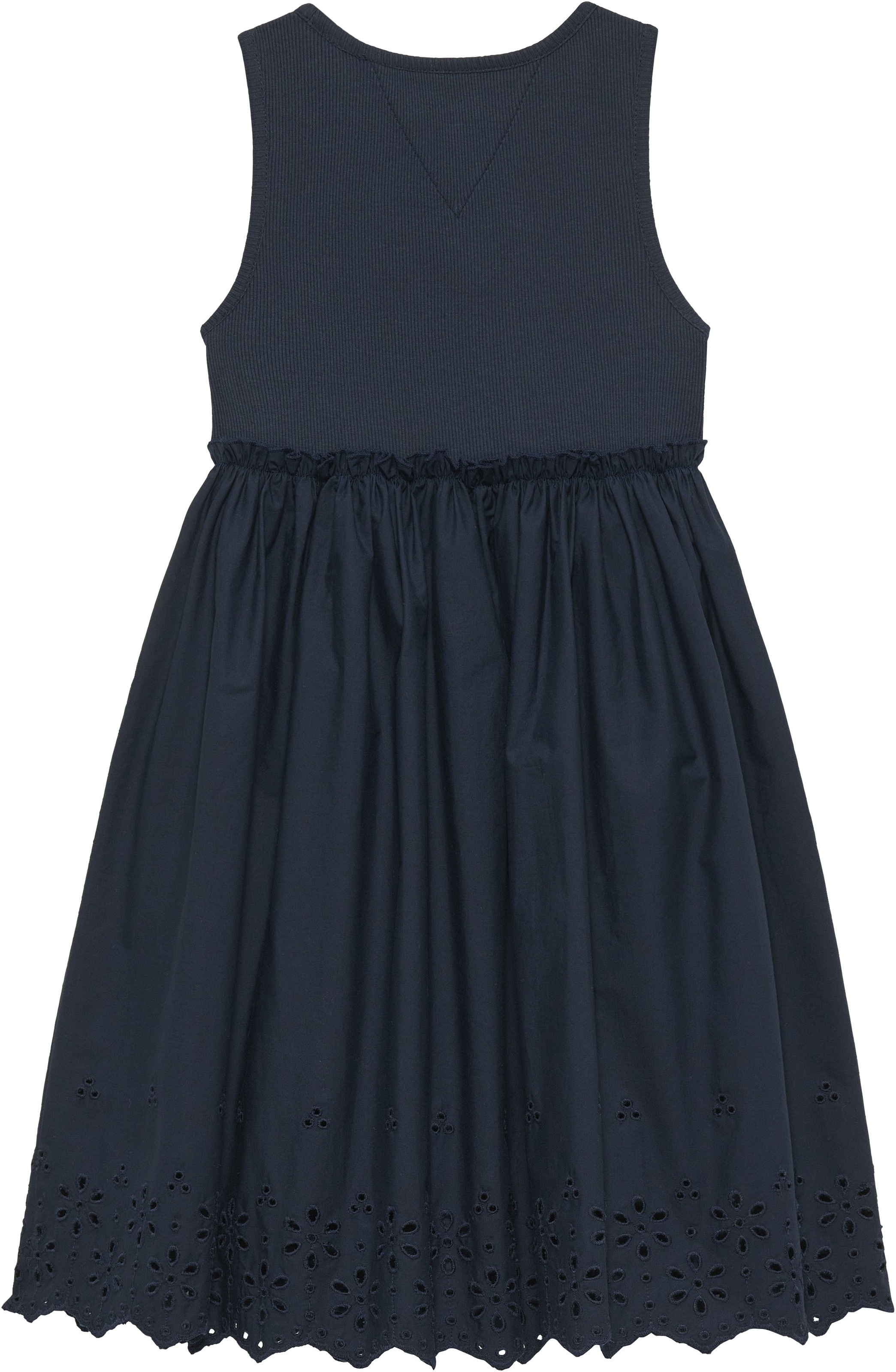 Tommy Hilfiger A-Linien-Kleid »BRODERIE ANGLAISE COMBI DRESS« Kinder bis 16 Jahre, knielang, mit Lochstickerei