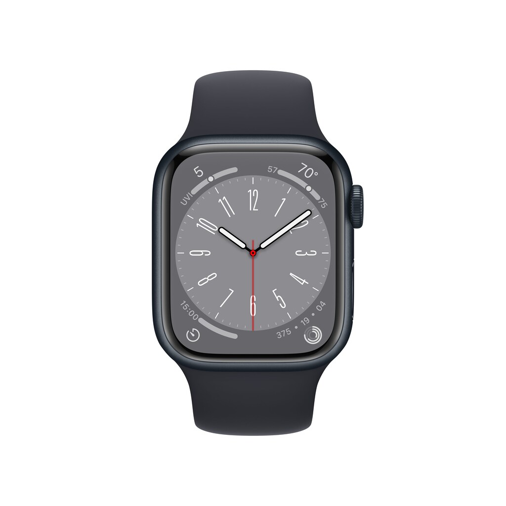 Apple Smartwatch »Series 8, GPS + Cellular, Aluminium-Gehäuse, 41 mm mit Sportarmband«, (Watch OS)