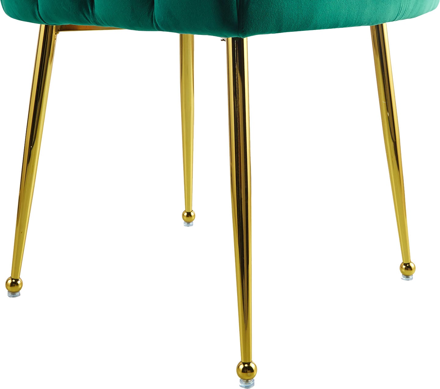 Kayoom Polsterstuhl »Stuhl Muna 125, TOPSELLER!ausgefallene Rücken-/Armlehne in Muschelform« () 1 Stk.ausgefallen geflochtene Rückenlehne, Samtbezug, goldene Beine