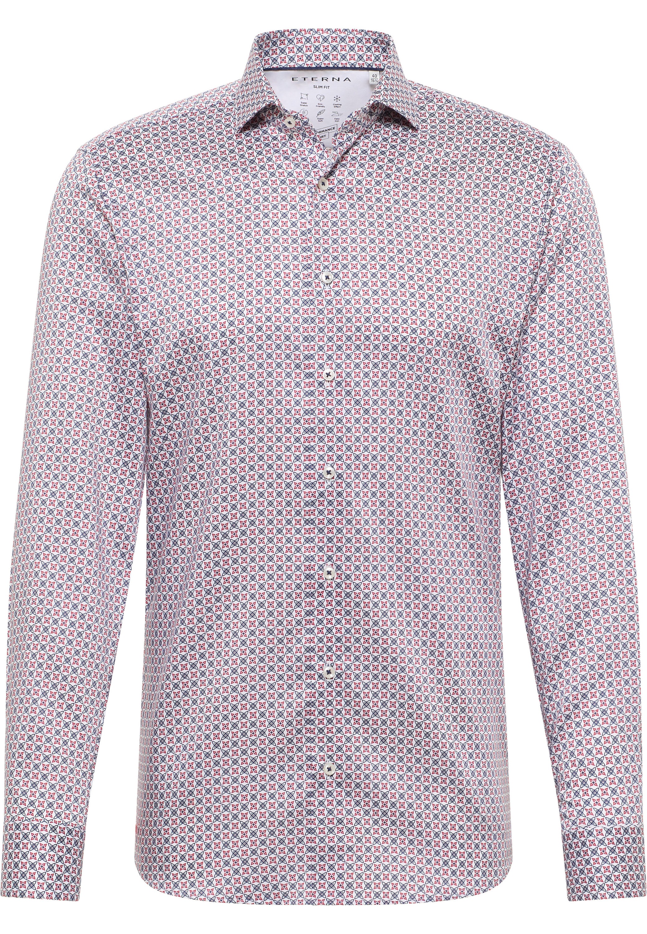 Eterna Langarmhemd »SLIM FIT« EASY IRON (bügelleicht)